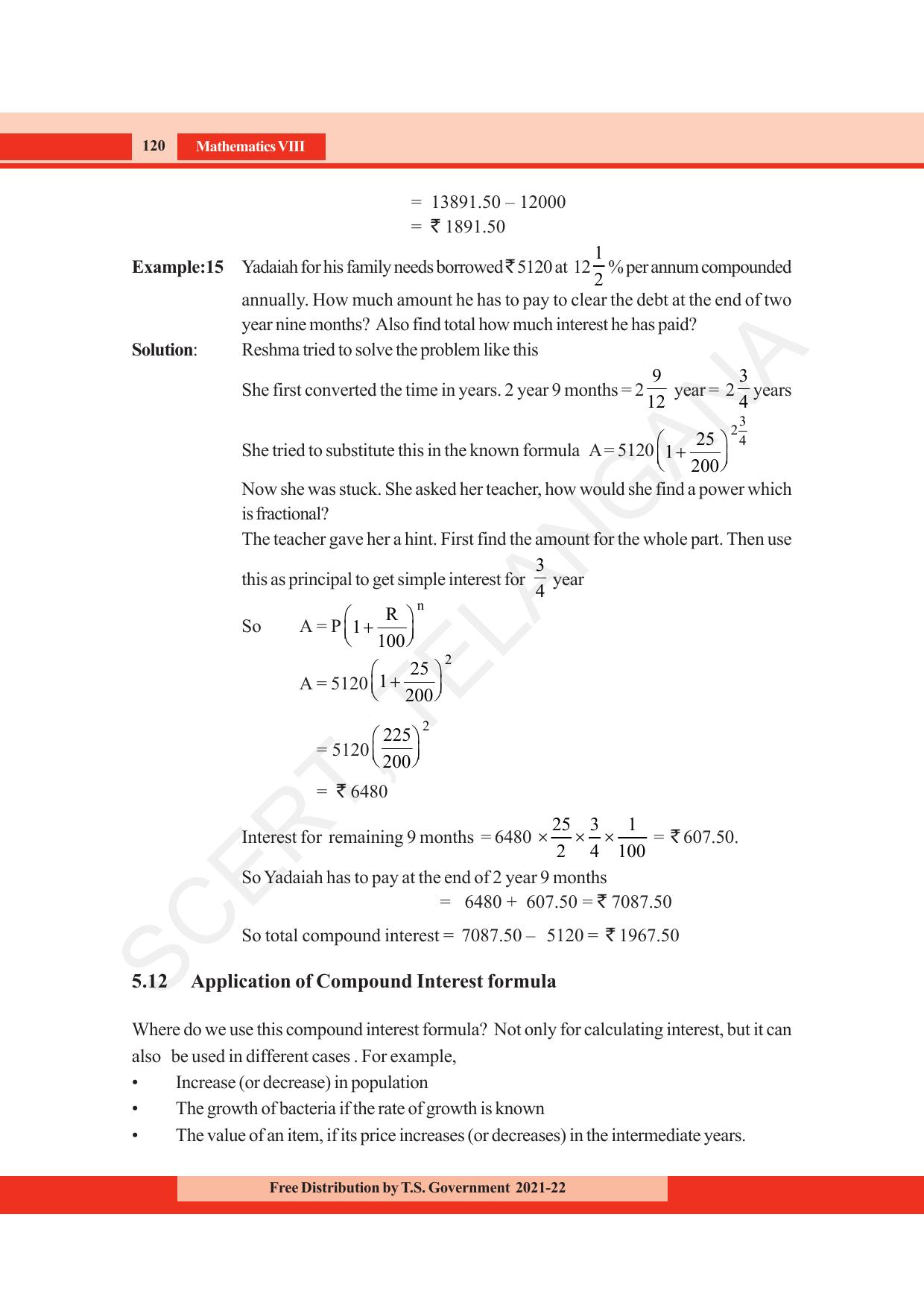 TS SCERT Class 8 Maths (English Medium) Text Book - Page 132