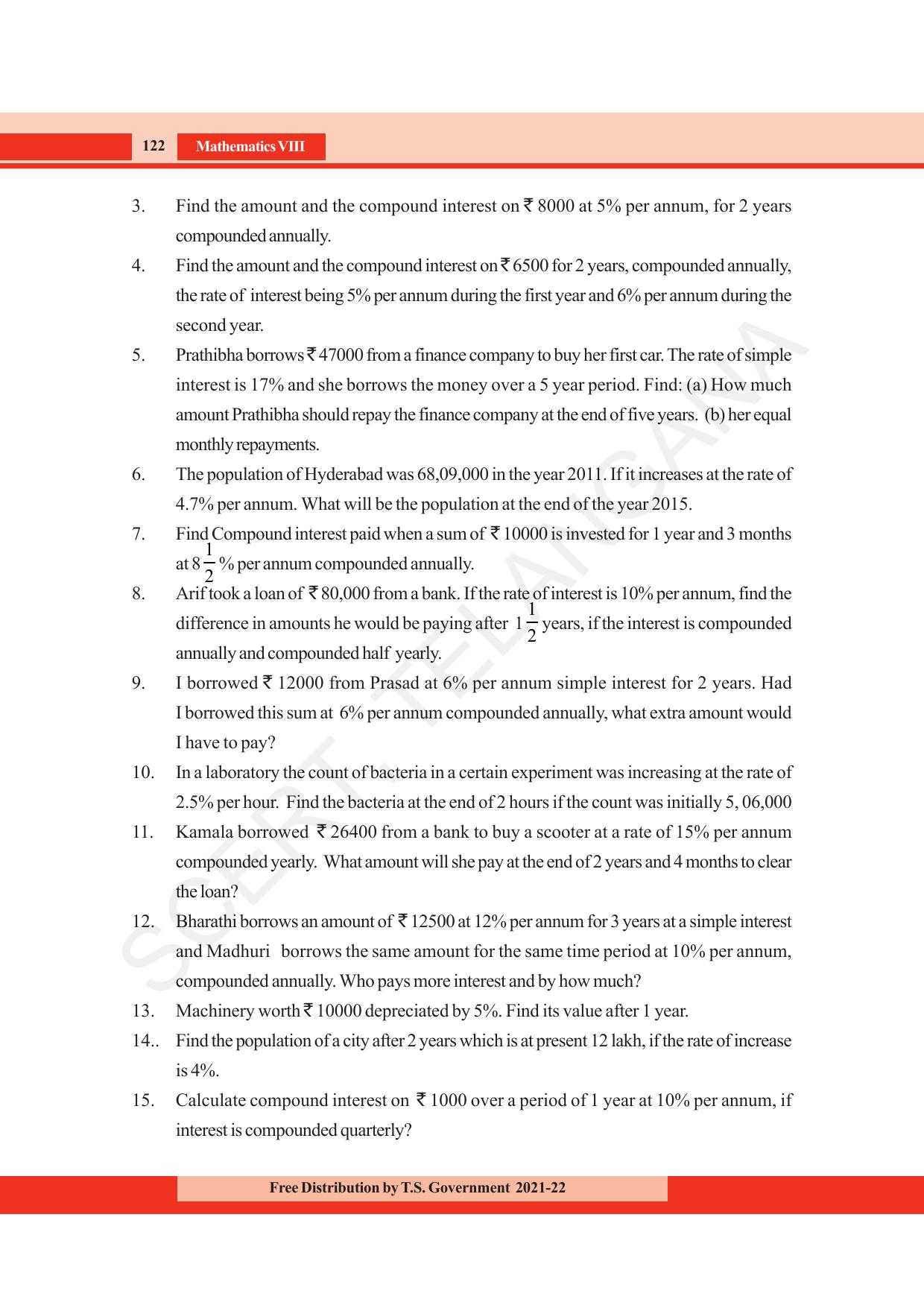 TS SCERT Class 8 Maths (English Medium) Text Book - Page 134
