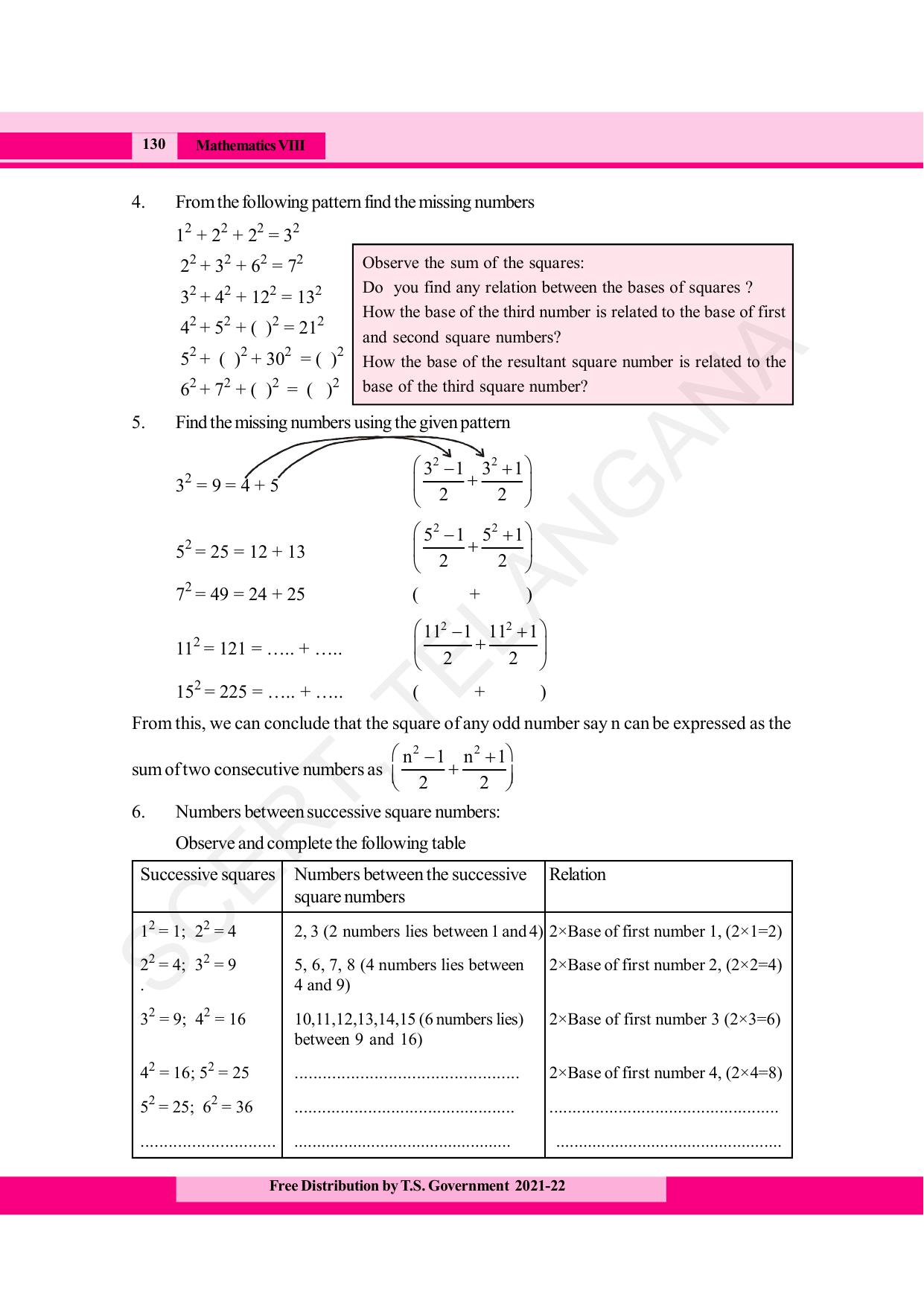 TS SCERT Class 8 Maths (English Medium) Text Book - Page 142