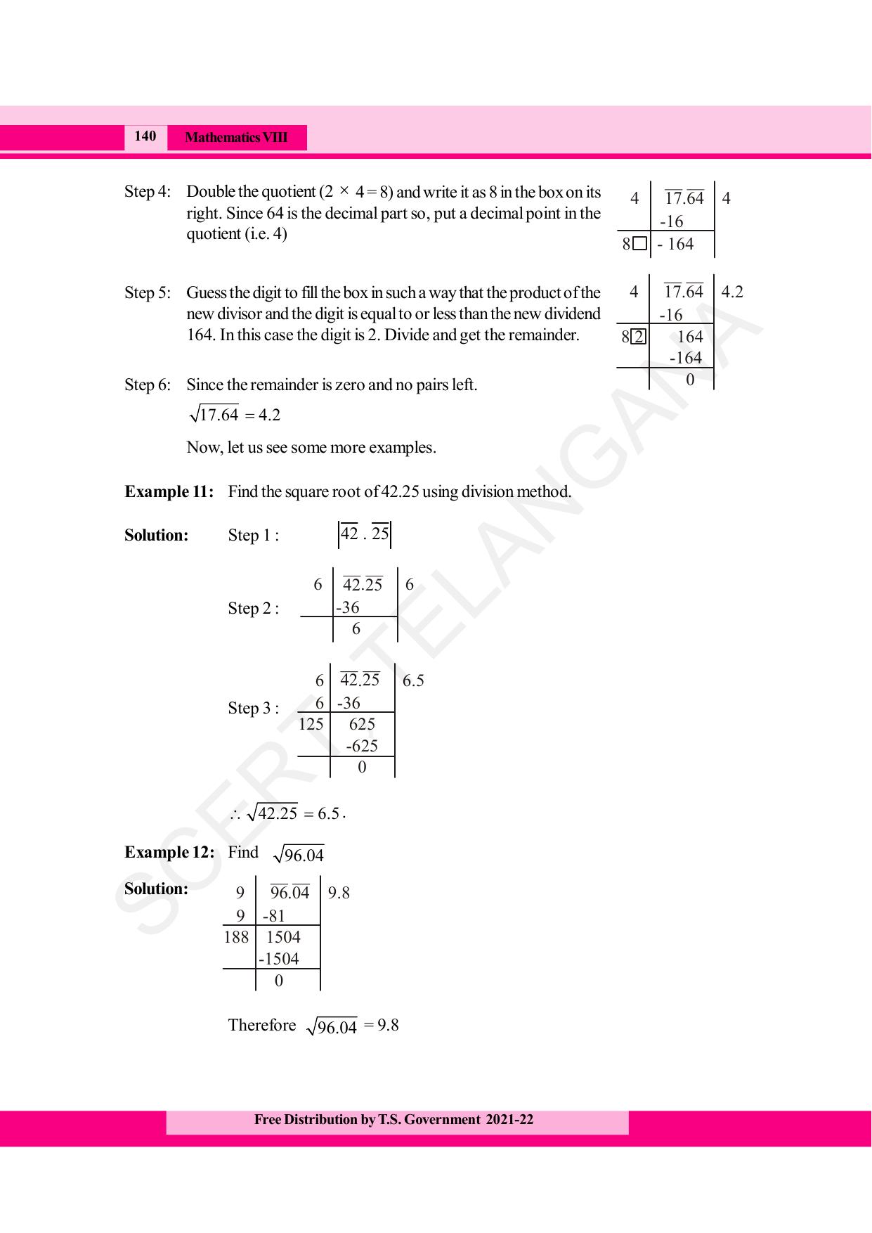TS SCERT Class 8 Maths (English Medium) Text Book - Page 152