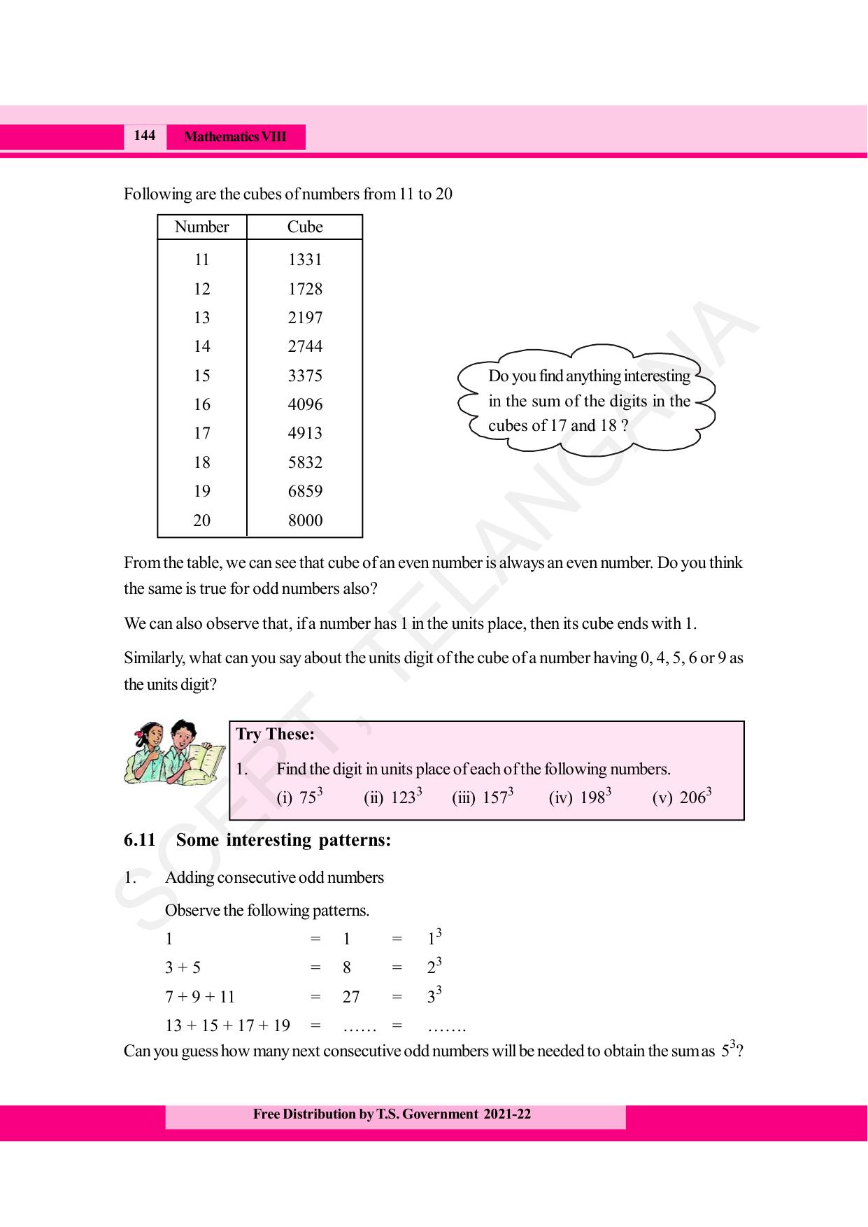 TS SCERT Class 8 Maths (English Medium) Text Book - Page 156