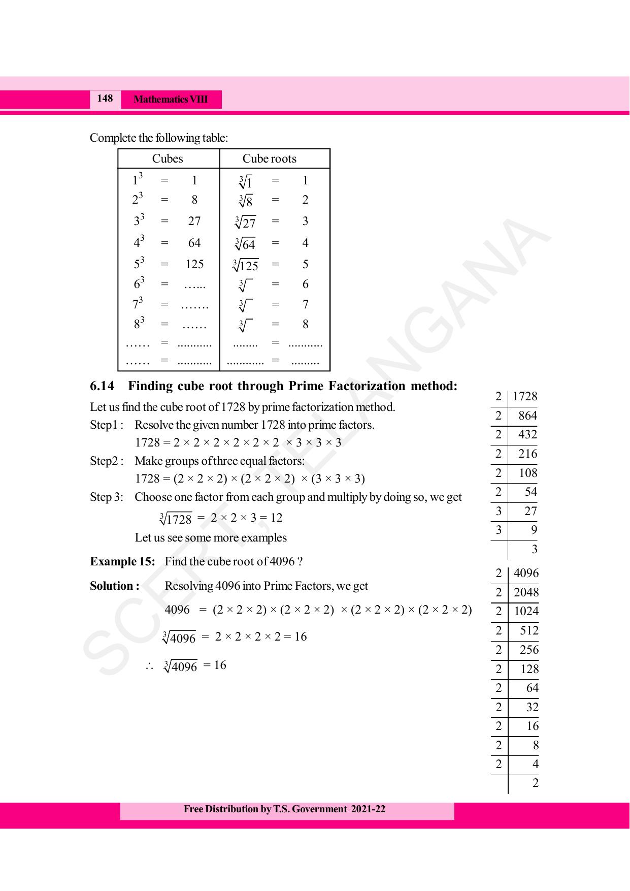 TS SCERT Class 8 Maths (English Medium) Text Book - Page 160