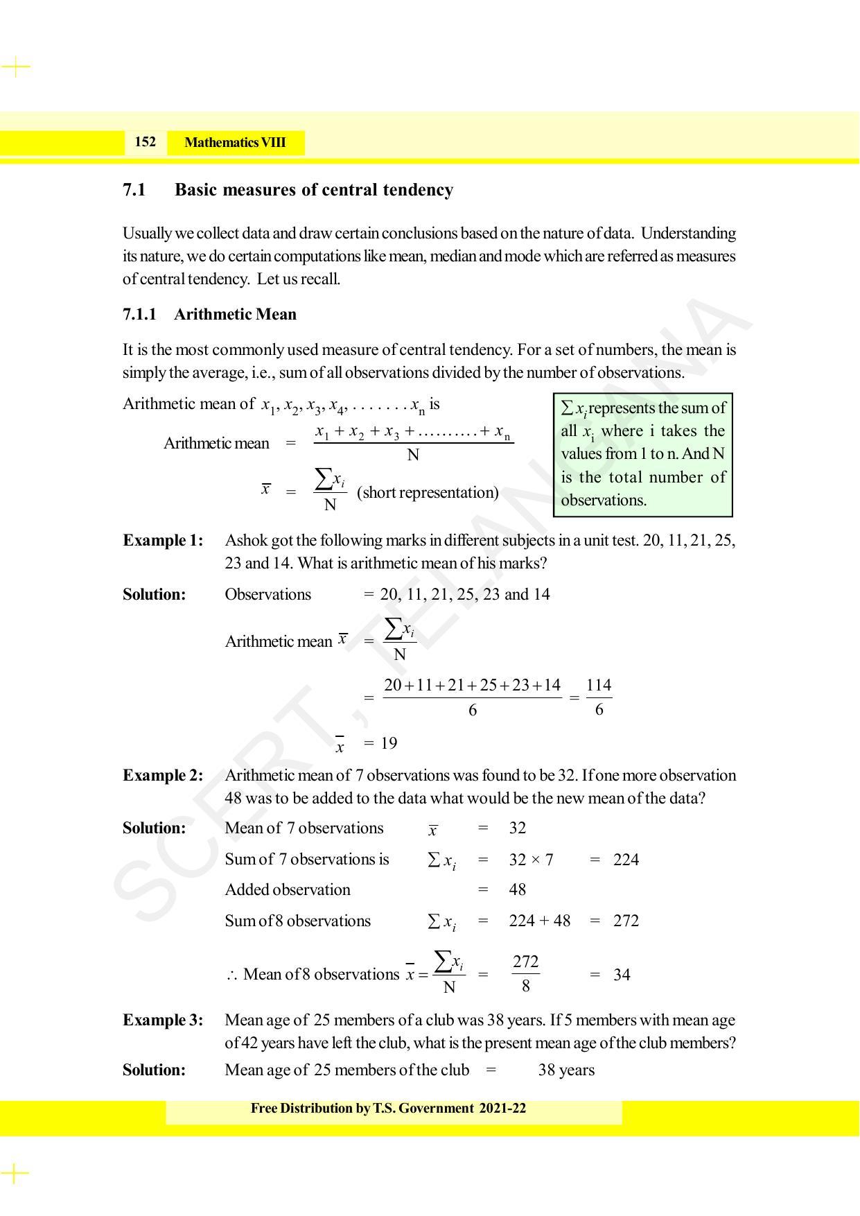 TS SCERT Class 8 Maths (English Medium) Text Book - Page 164
