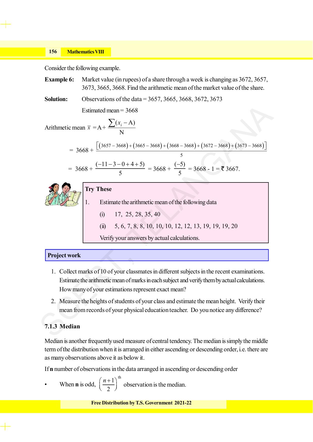 TS SCERT Class 8 Maths (English Medium) Text Book - Page 168