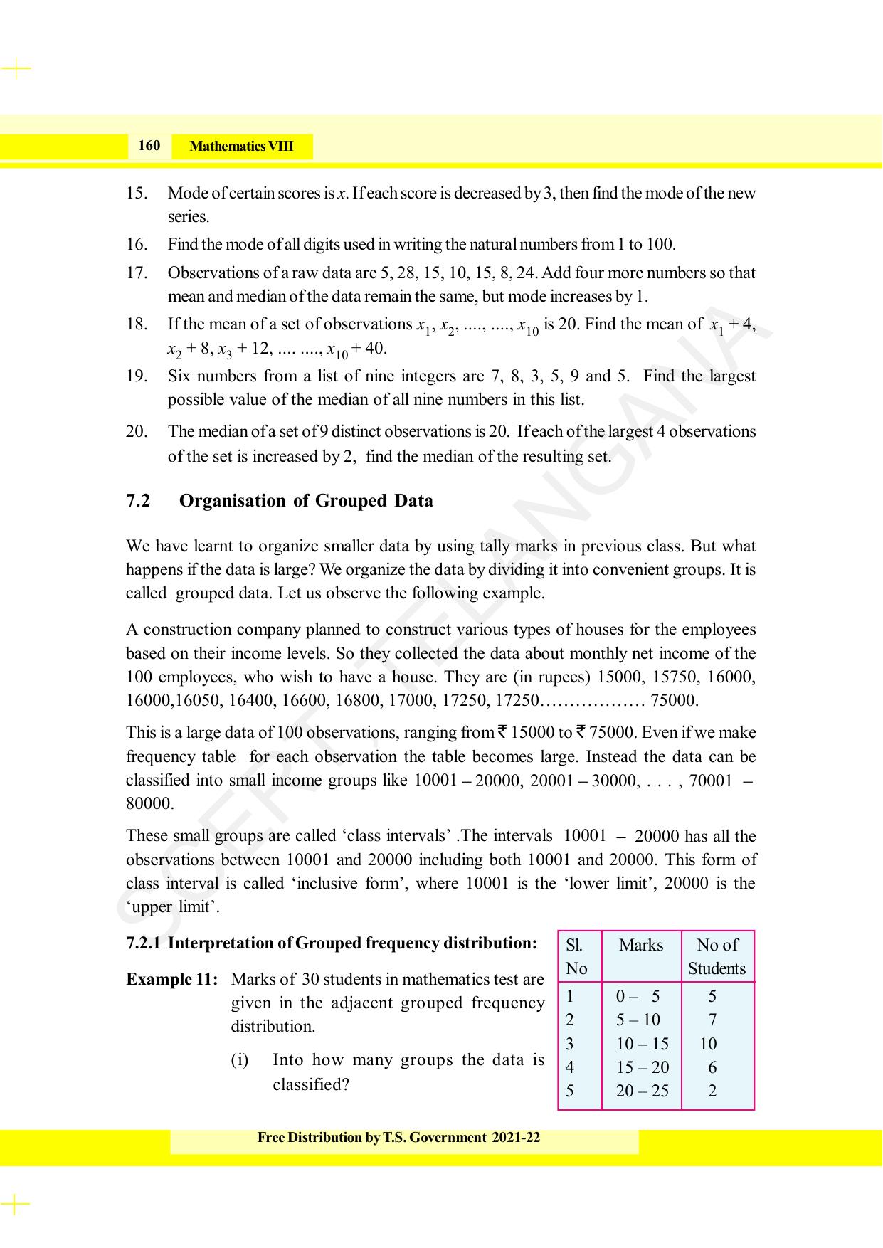 TS SCERT Class 8 Maths (English Medium) Text Book - Page 172