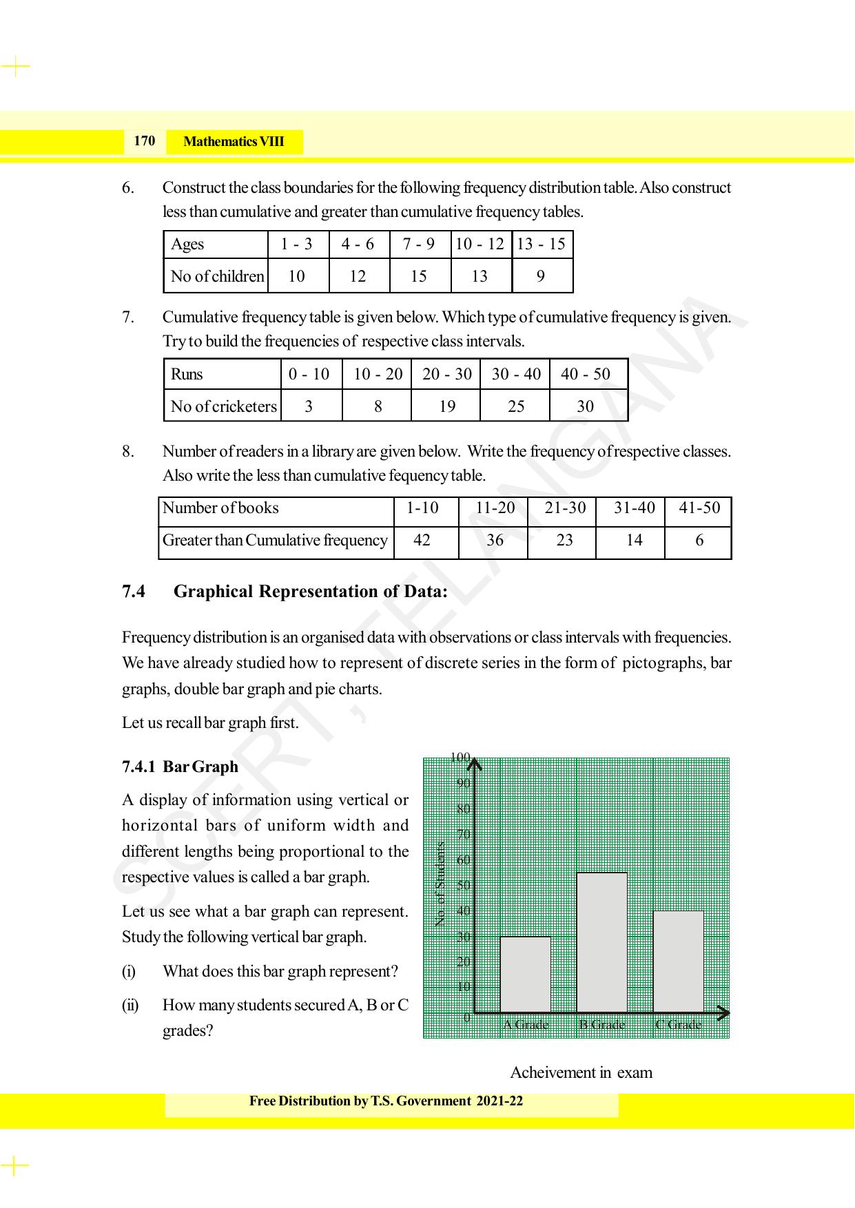 TS SCERT Class 8 Maths (English Medium) Text Book - Page 182