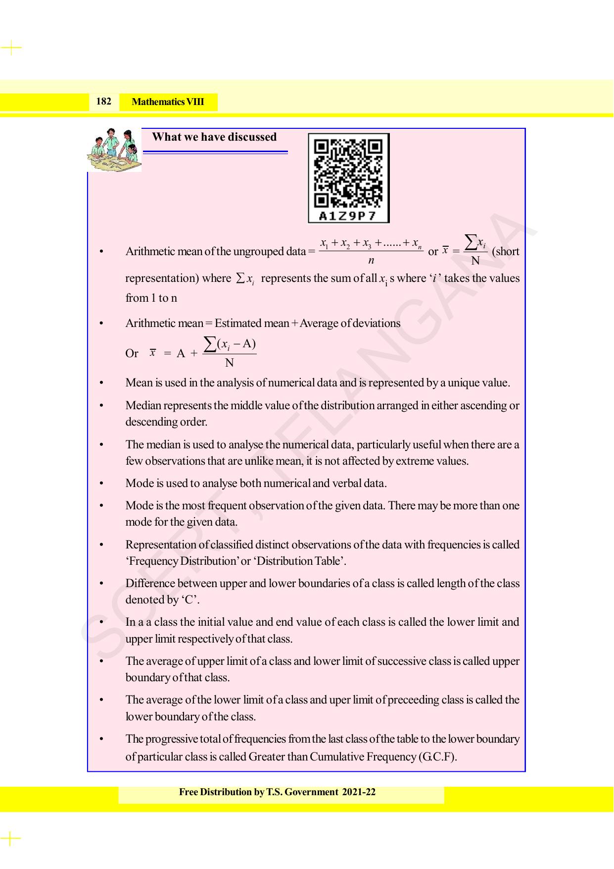 TS SCERT Class 8 Maths (English Medium) Text Book - Page 194