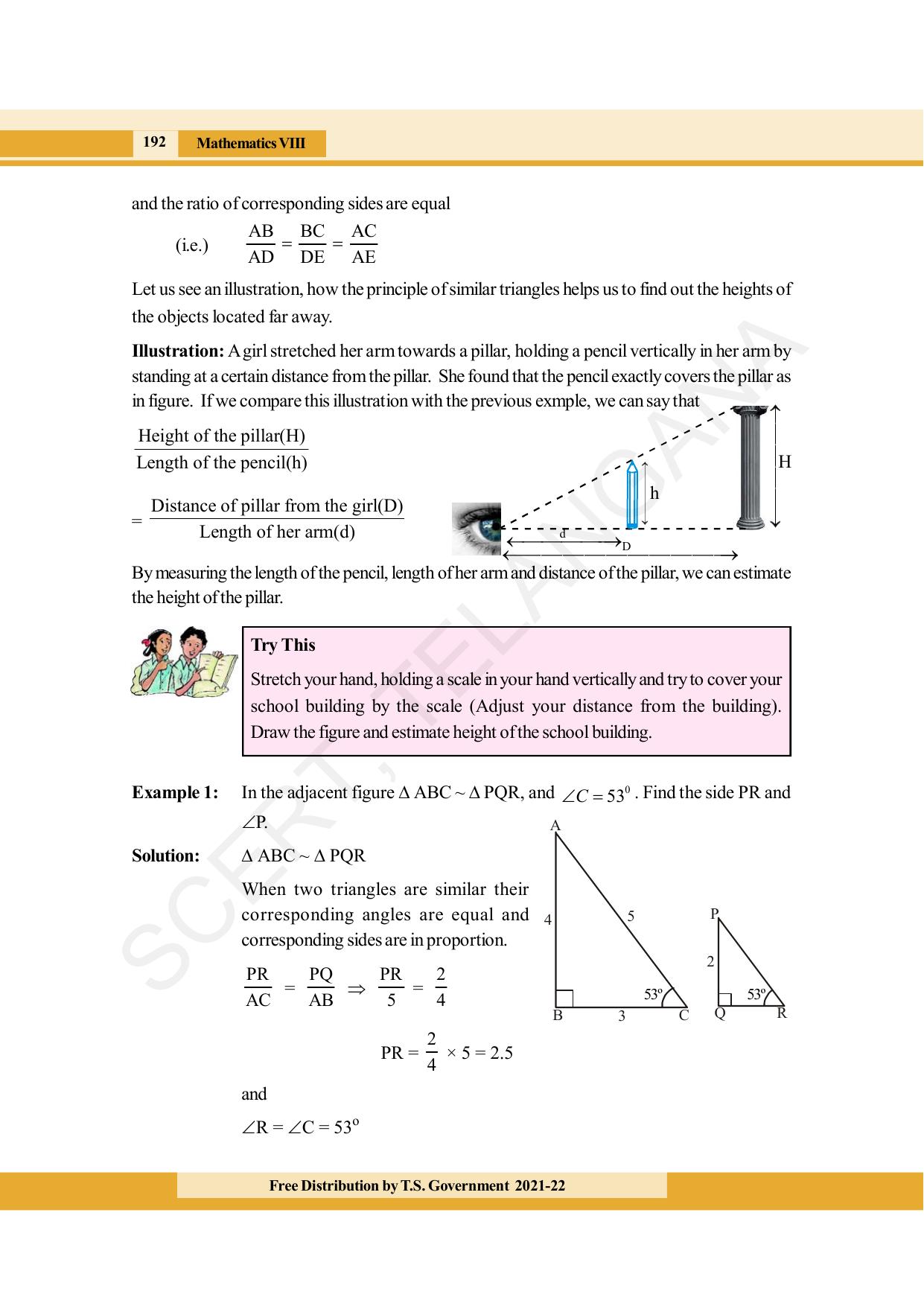 TS SCERT Class 8 Maths (English Medium) Text Book - Page 204