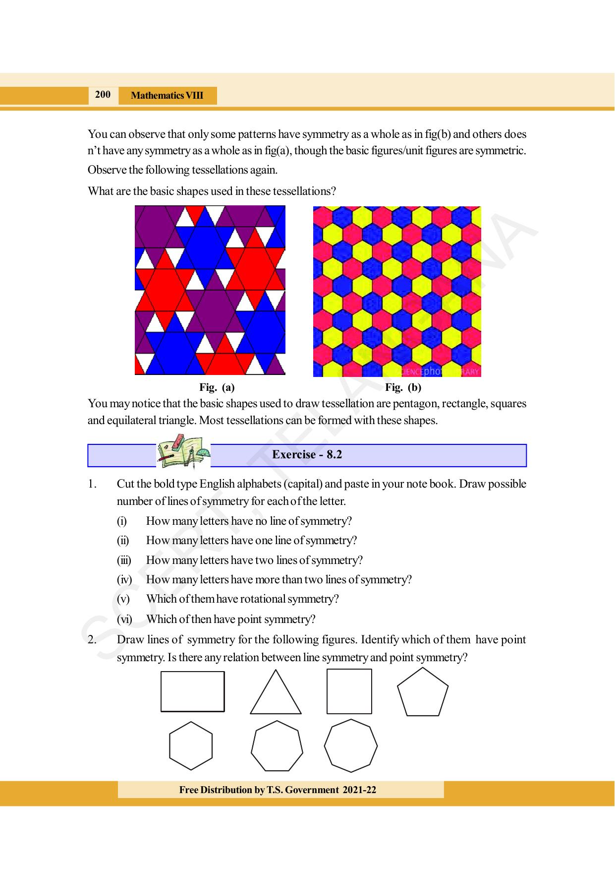 TS SCERT Class 8 Maths (English Medium) Text Book - Page 212