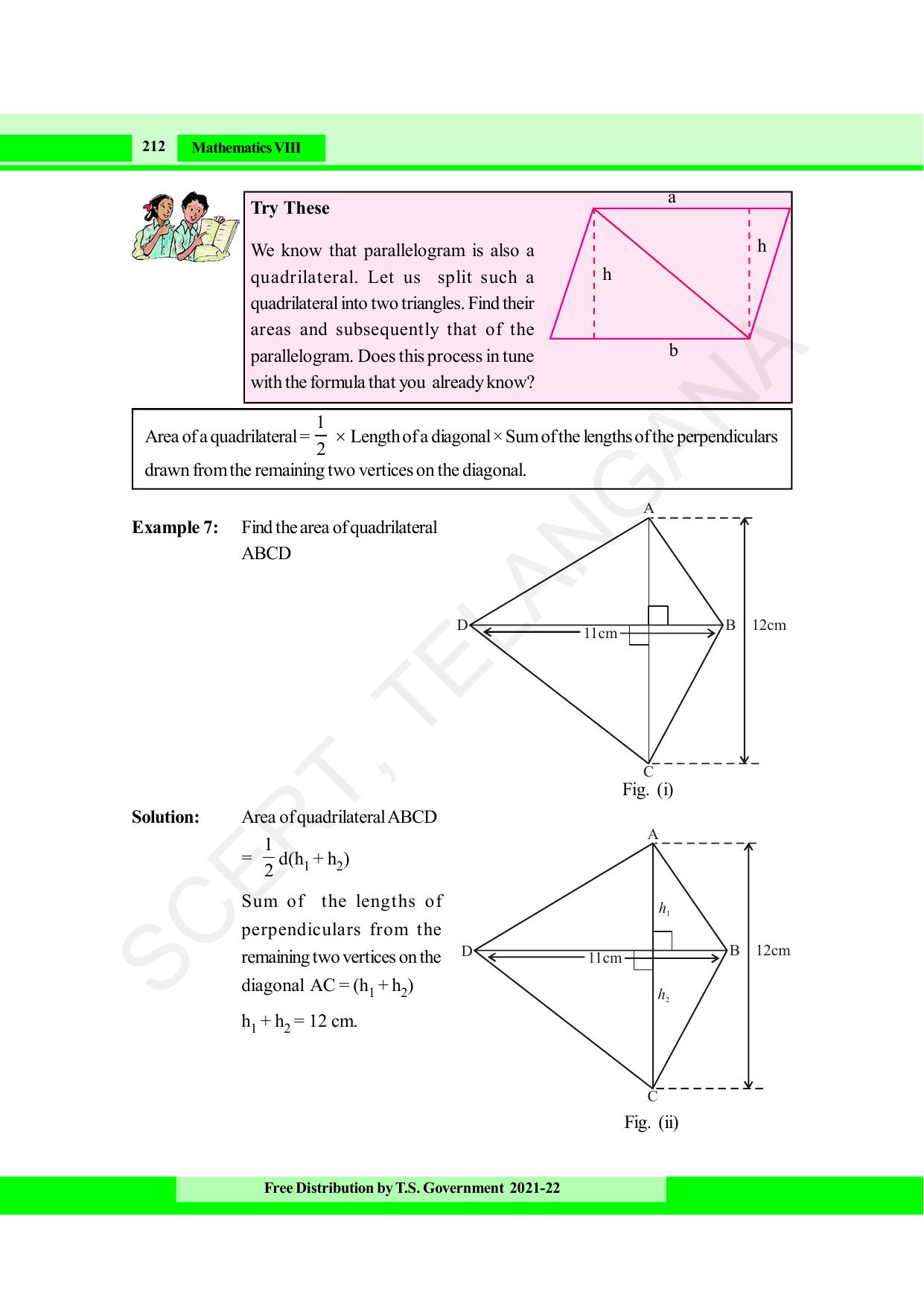 TS SCERT Class 8 Maths (English Medium) Text Book - Page 224