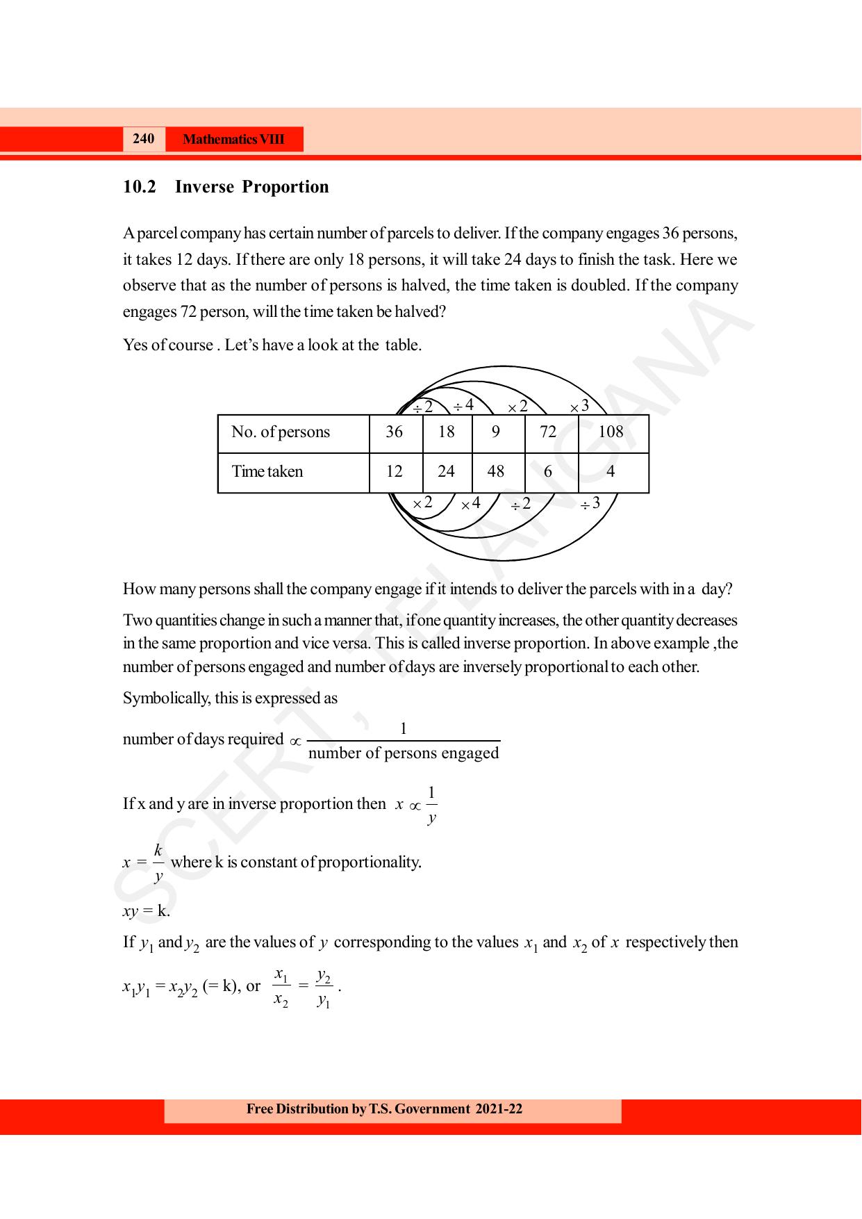 TS SCERT Class 8 Maths (English Medium) Text Book - Page 252