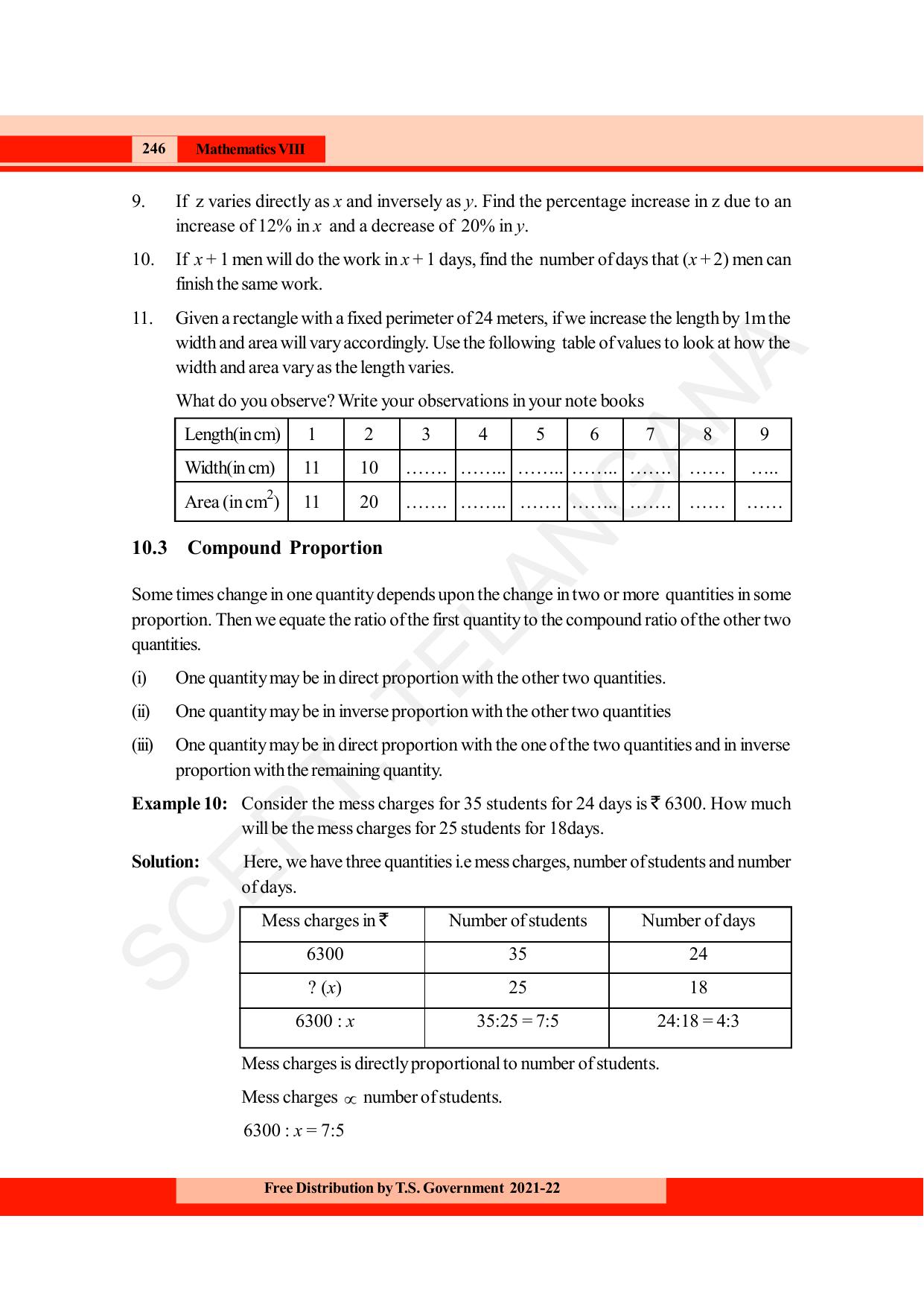 TS SCERT Class 8 Maths (English Medium) Text Book - Page 258