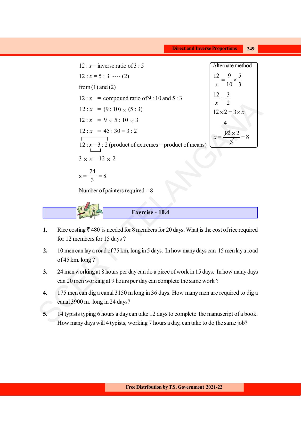 TS SCERT Class 8 Maths (English Medium) Text Book - Page 261