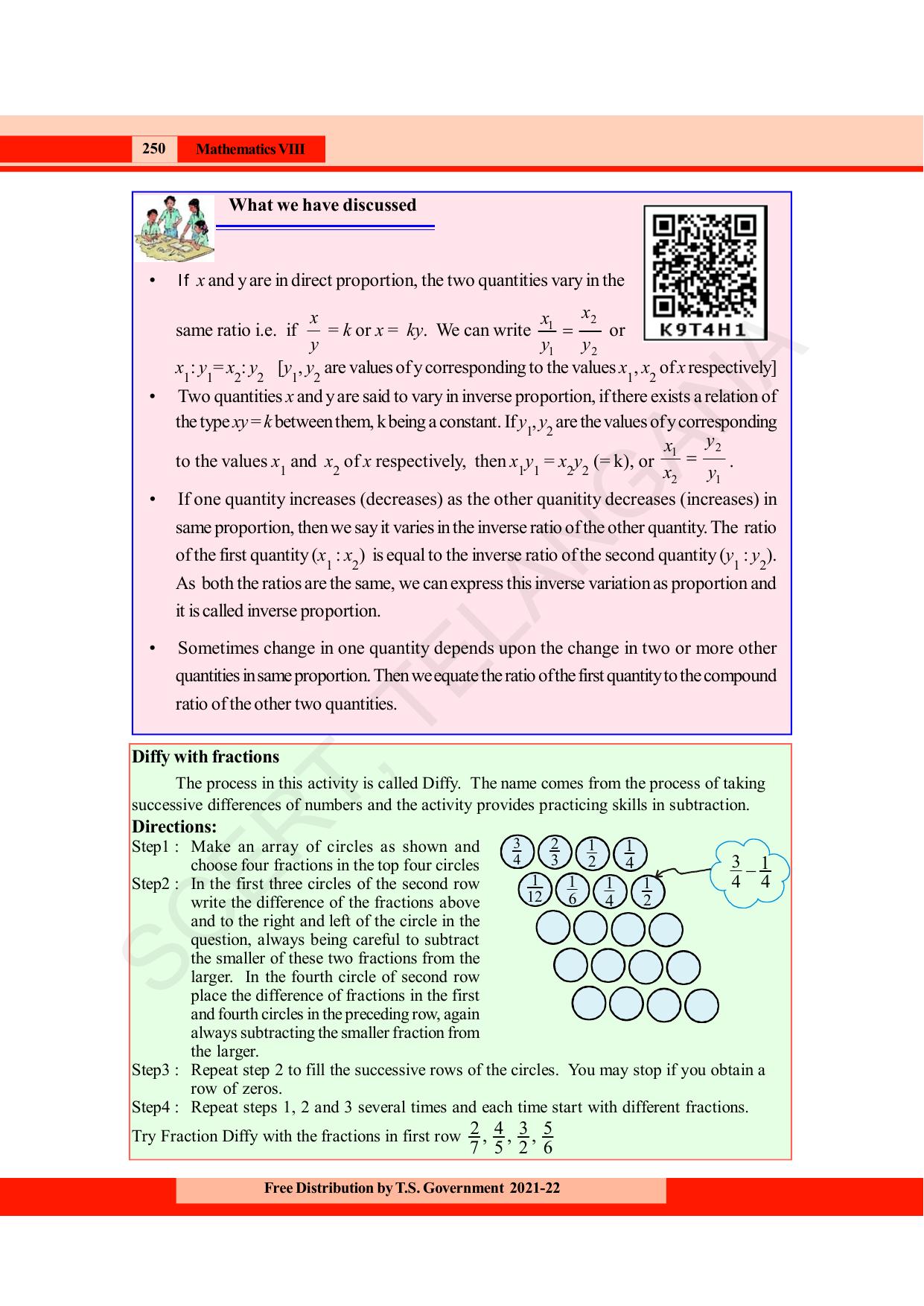 TS SCERT Class 8 Maths (English Medium) Text Book - Page 262