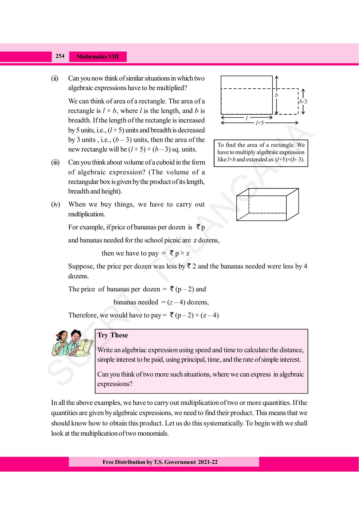 TS SCERT Class 8 Maths (English Medium) Text Book - Page 266