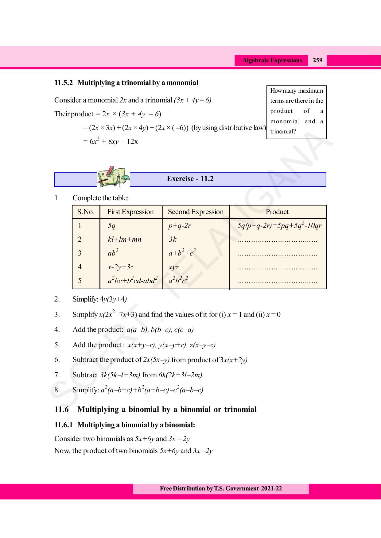 TS SCERT Class 8 Maths (English Medium) Text Book - Page 271