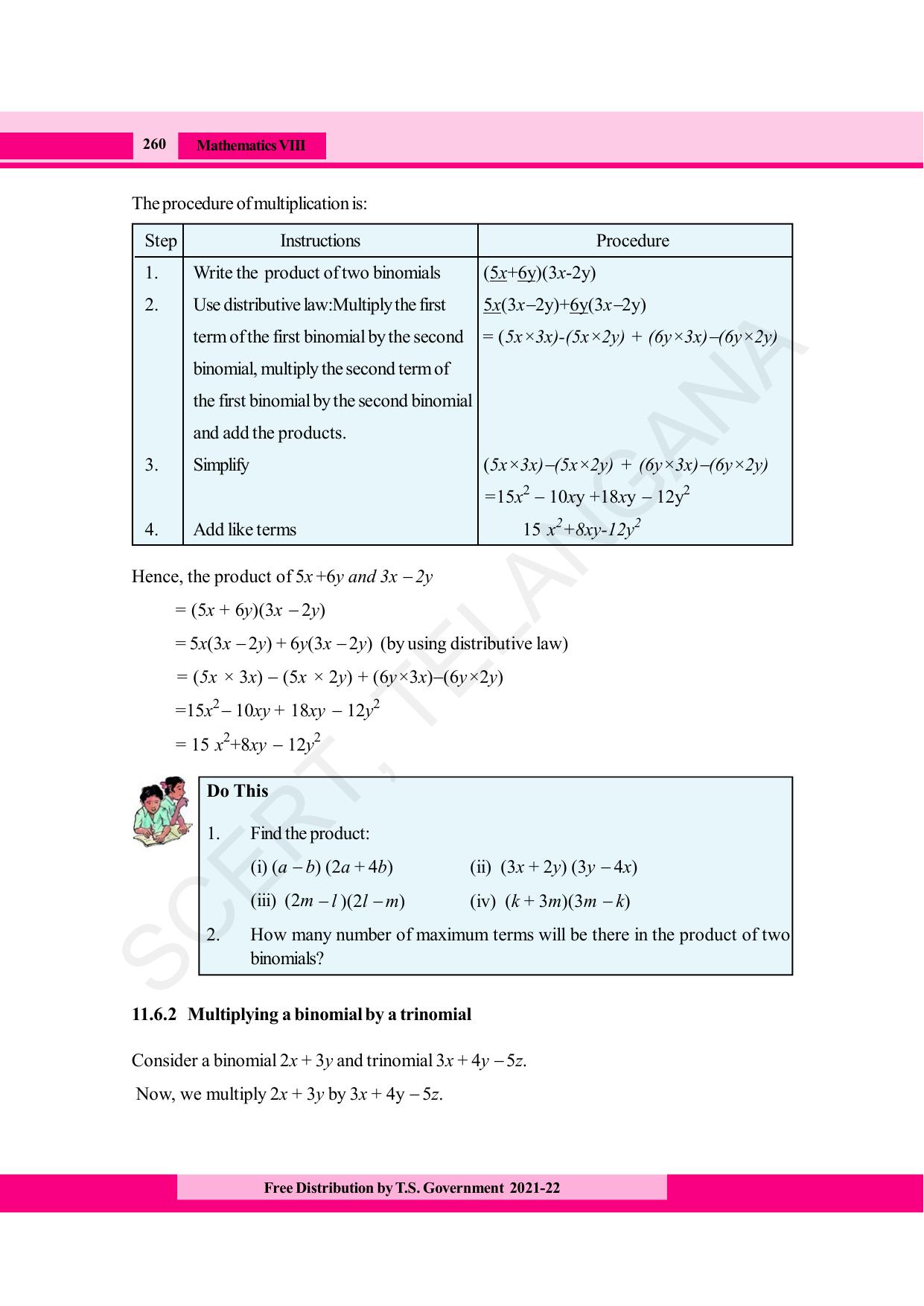 TS SCERT Class 8 Maths (English Medium) Text Book - Page 272