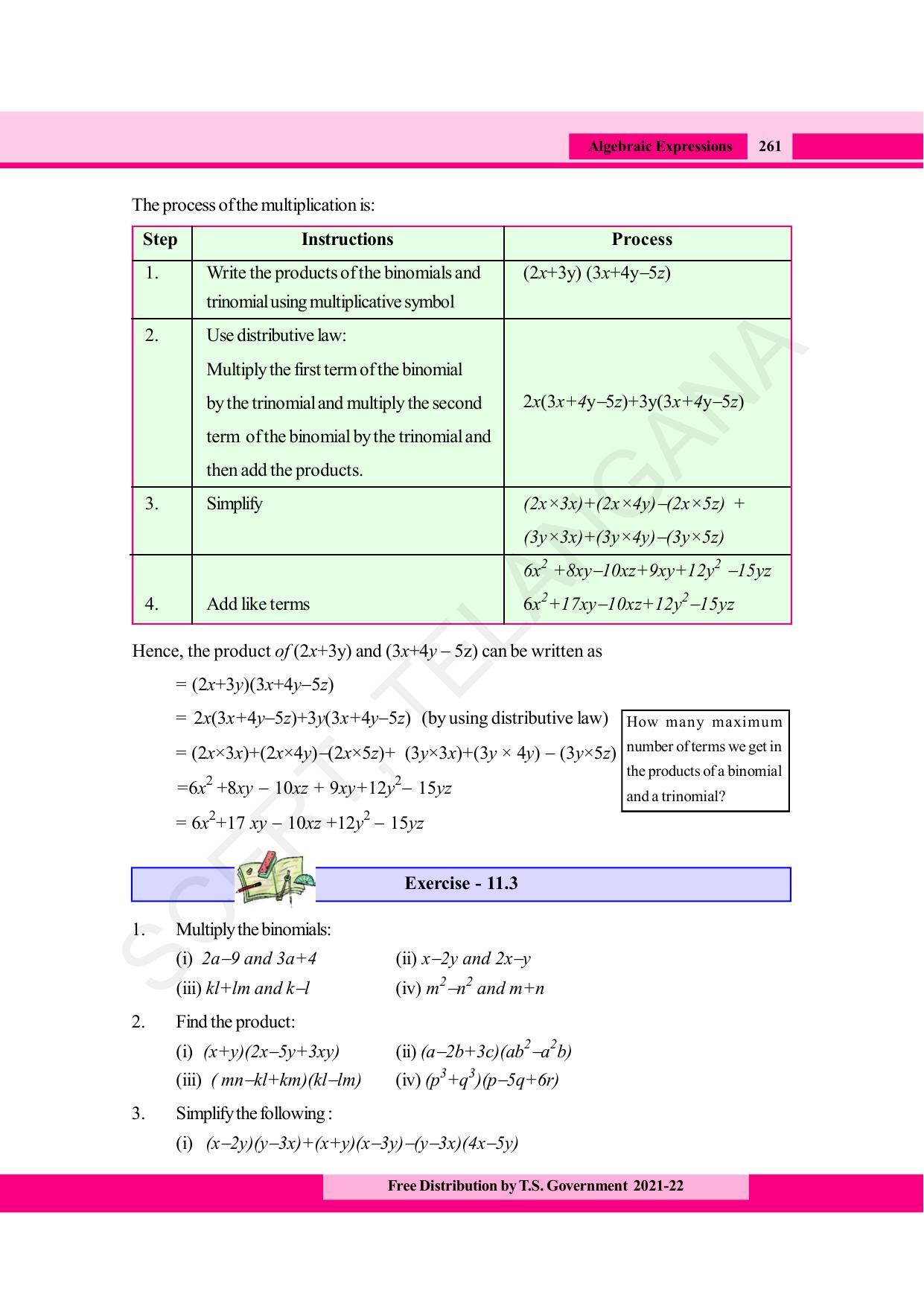 TS SCERT Class 8 Maths (English Medium) Text Book - Page 273