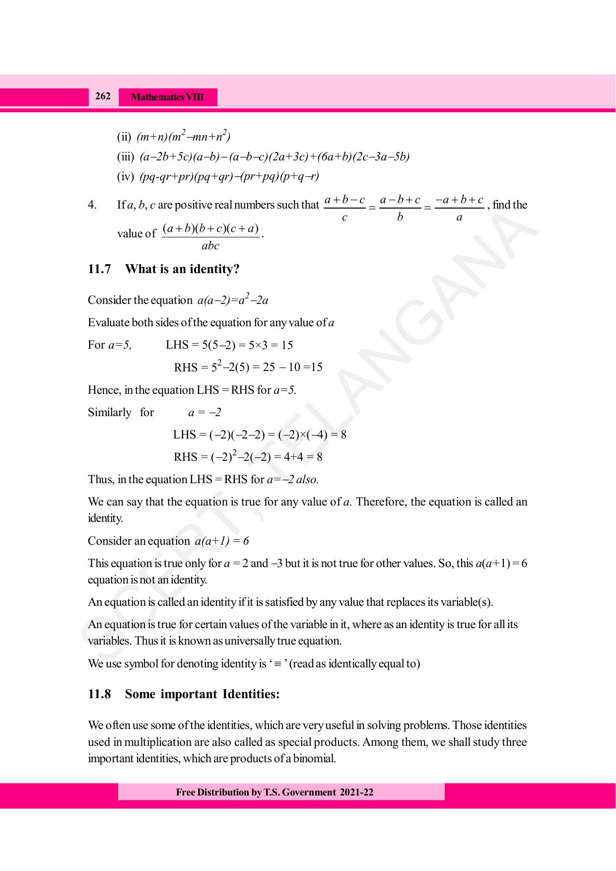 TS SCERT Class 8 Maths (English Medium) Text Book - Page 274