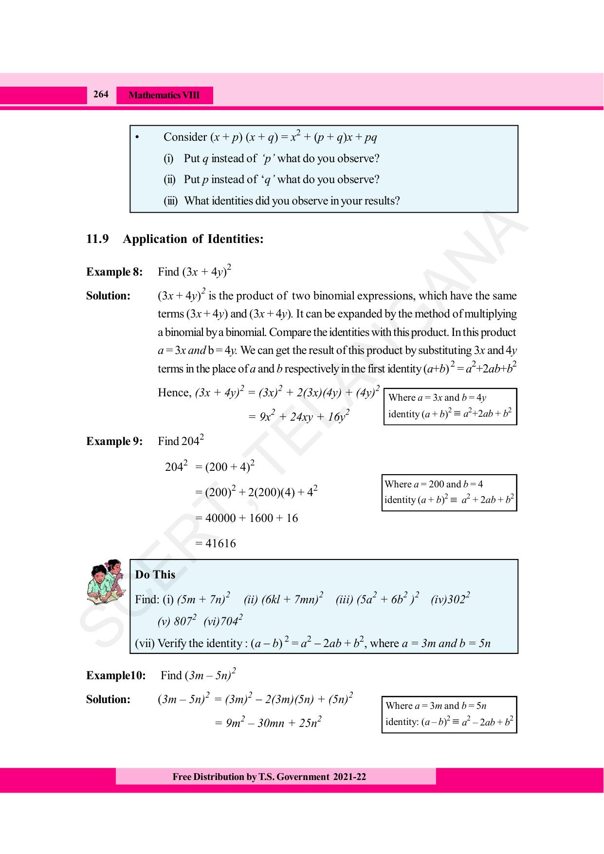 TS SCERT Class 8 Maths (English Medium) Text Book - Page 276