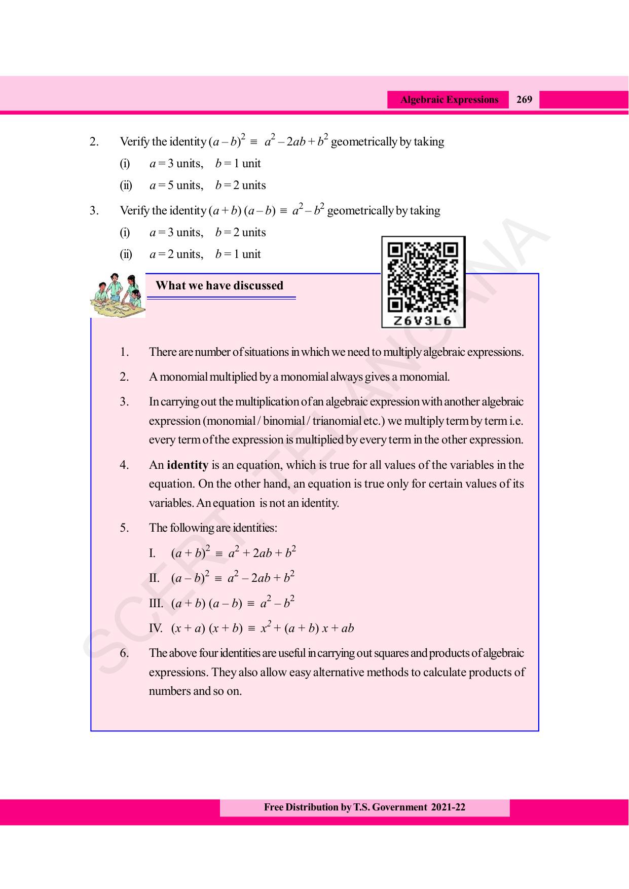 TS SCERT Class 8 Maths (English Medium) Text Book - Page 281