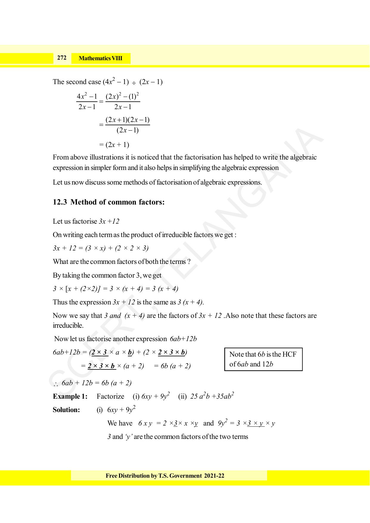 TS SCERT Class 8 Maths (English Medium) Text Book - Page 284