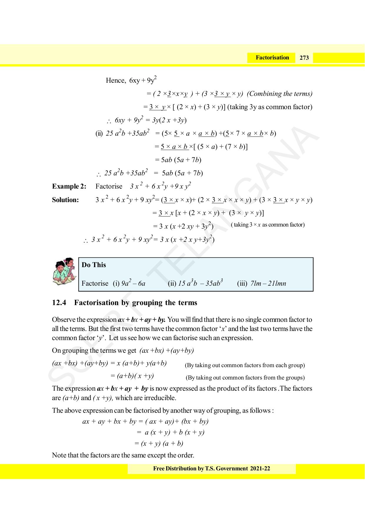 TS SCERT Class 8 Maths (English Medium) Text Book - Page 285