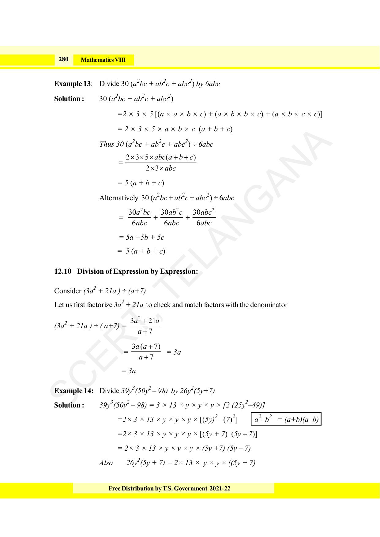 TS SCERT Class 8 Maths (English Medium) Text Book - Page 292