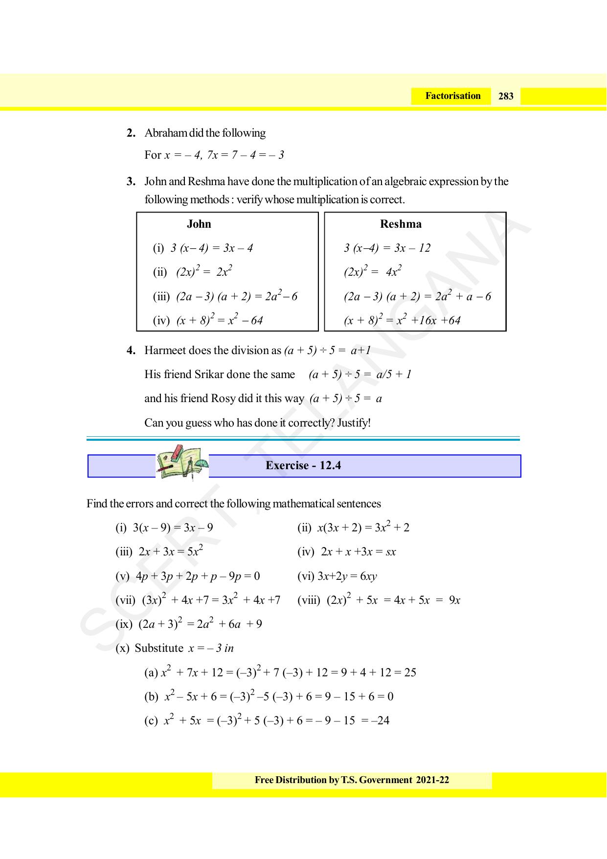 TS SCERT Class 8 Maths (English Medium) Text Book - Page 295