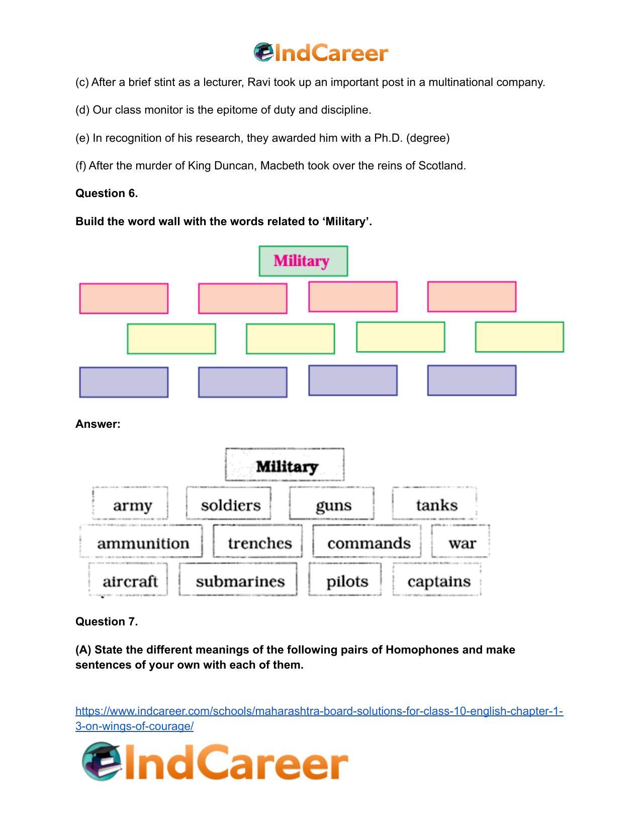 Maharashtra Board Solutions for Class 10- English: Chapter 1.3- On Wings of Courage - Page 10