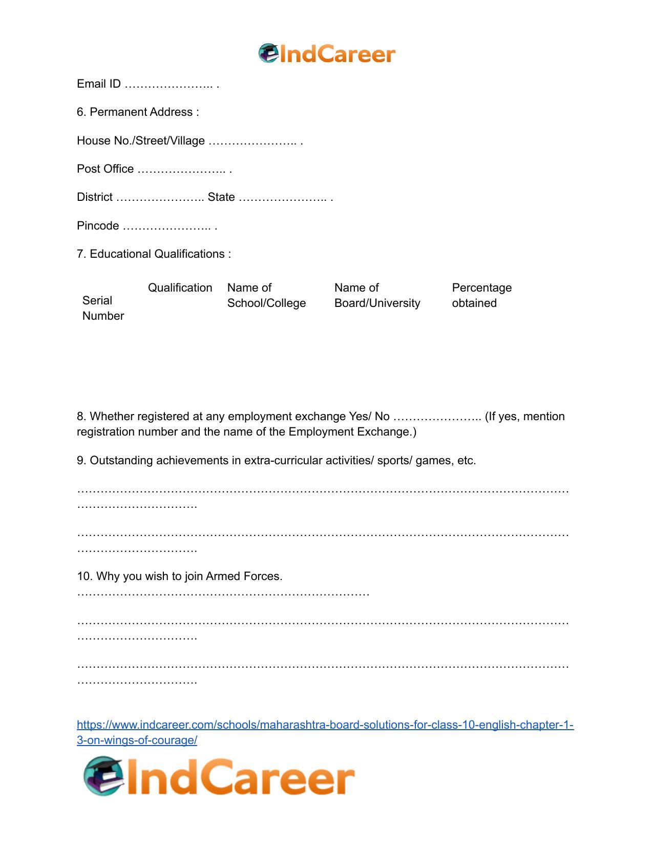 Maharashtra Board Solutions for Class 10- English: Chapter 1.3- On Wings of Courage - Page 17