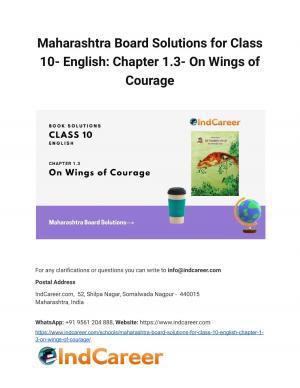 Maharashtra Board Solutions for Class 10- English: Chapter 1.3- On Wings of Courage