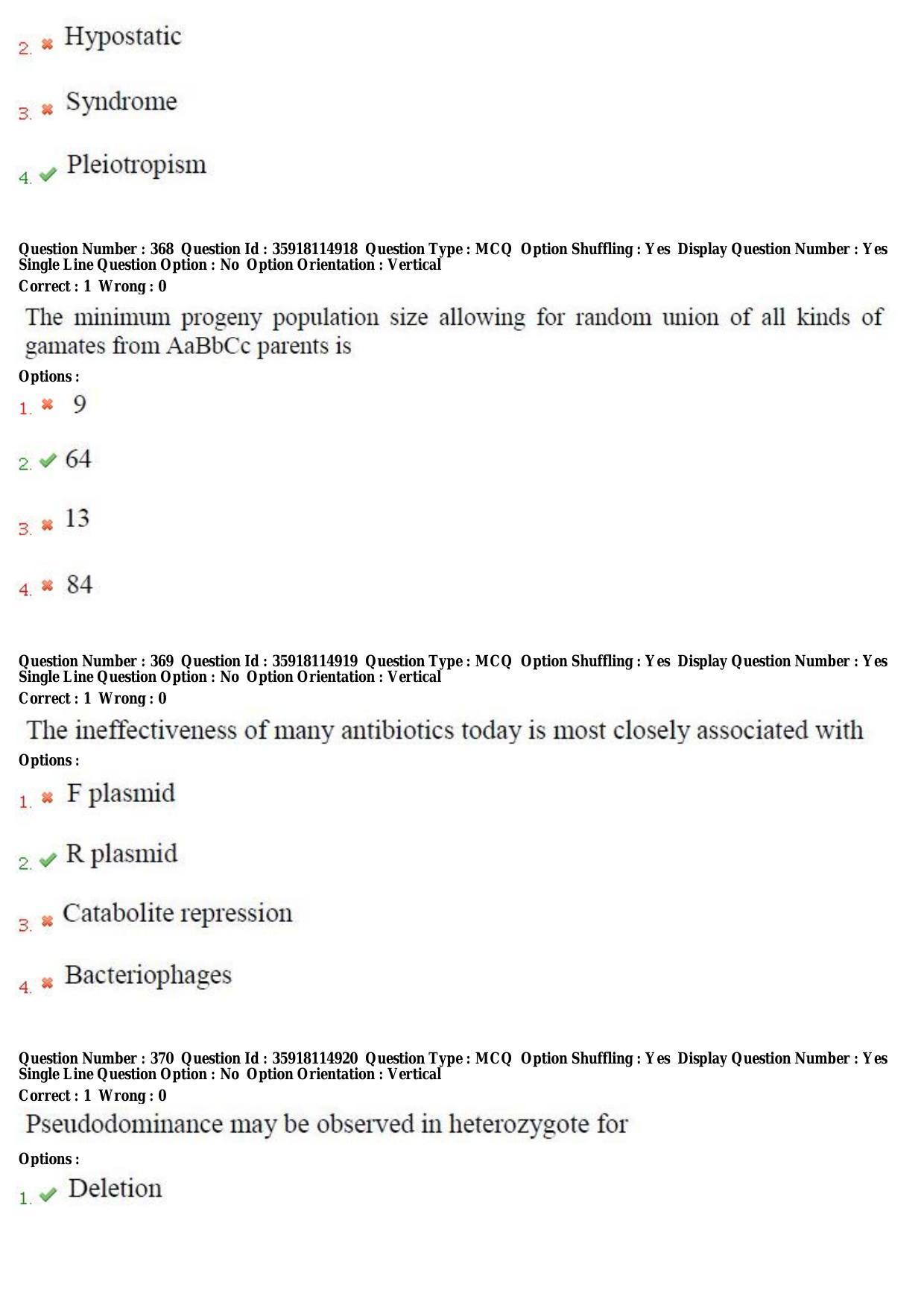 TS CPGET 2018 M.Sc. BCBTESFSGM (Shift 2) Question Paper with Answer Key - Page 184