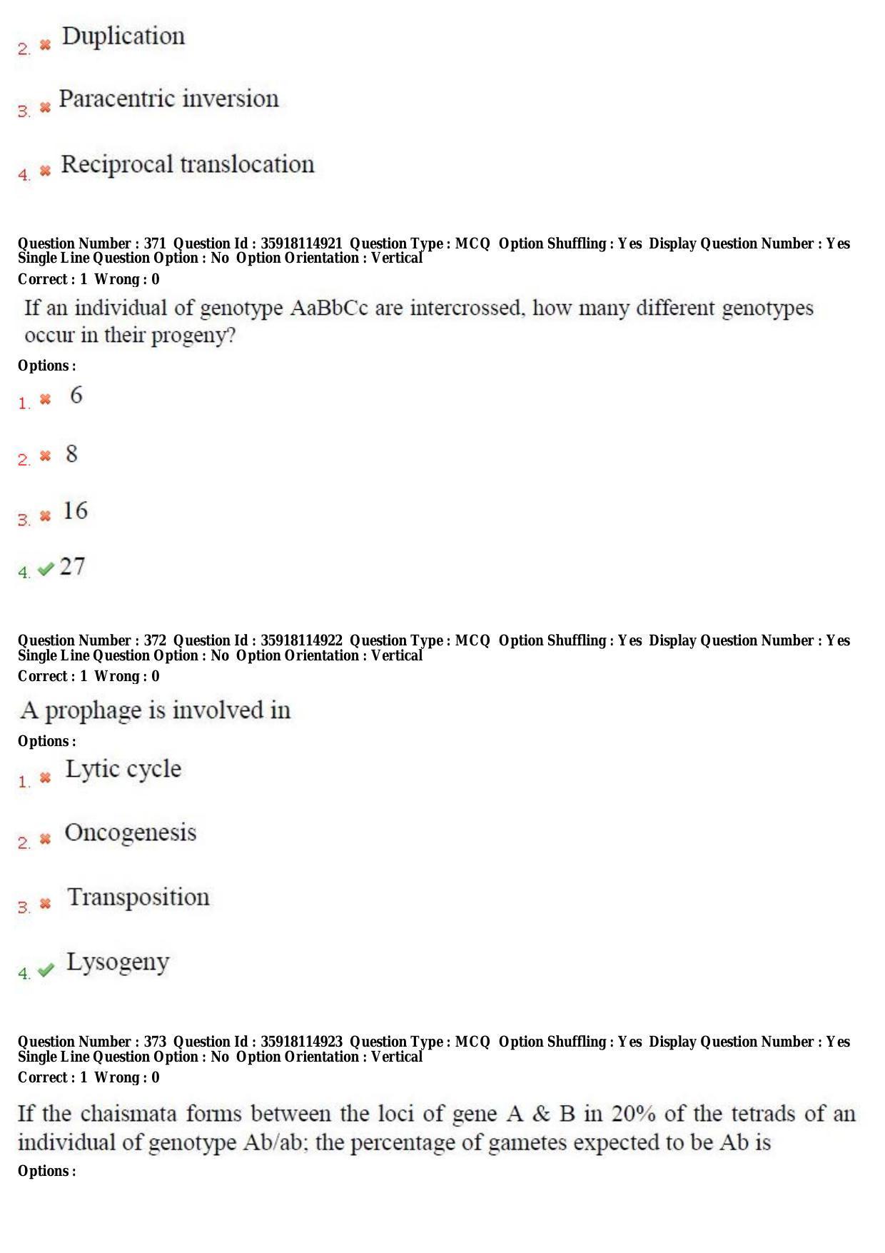 TS CPGET 2018 M.Sc. BCBTESFSGM (Shift 2) Question Paper with Answer Key - Page 185