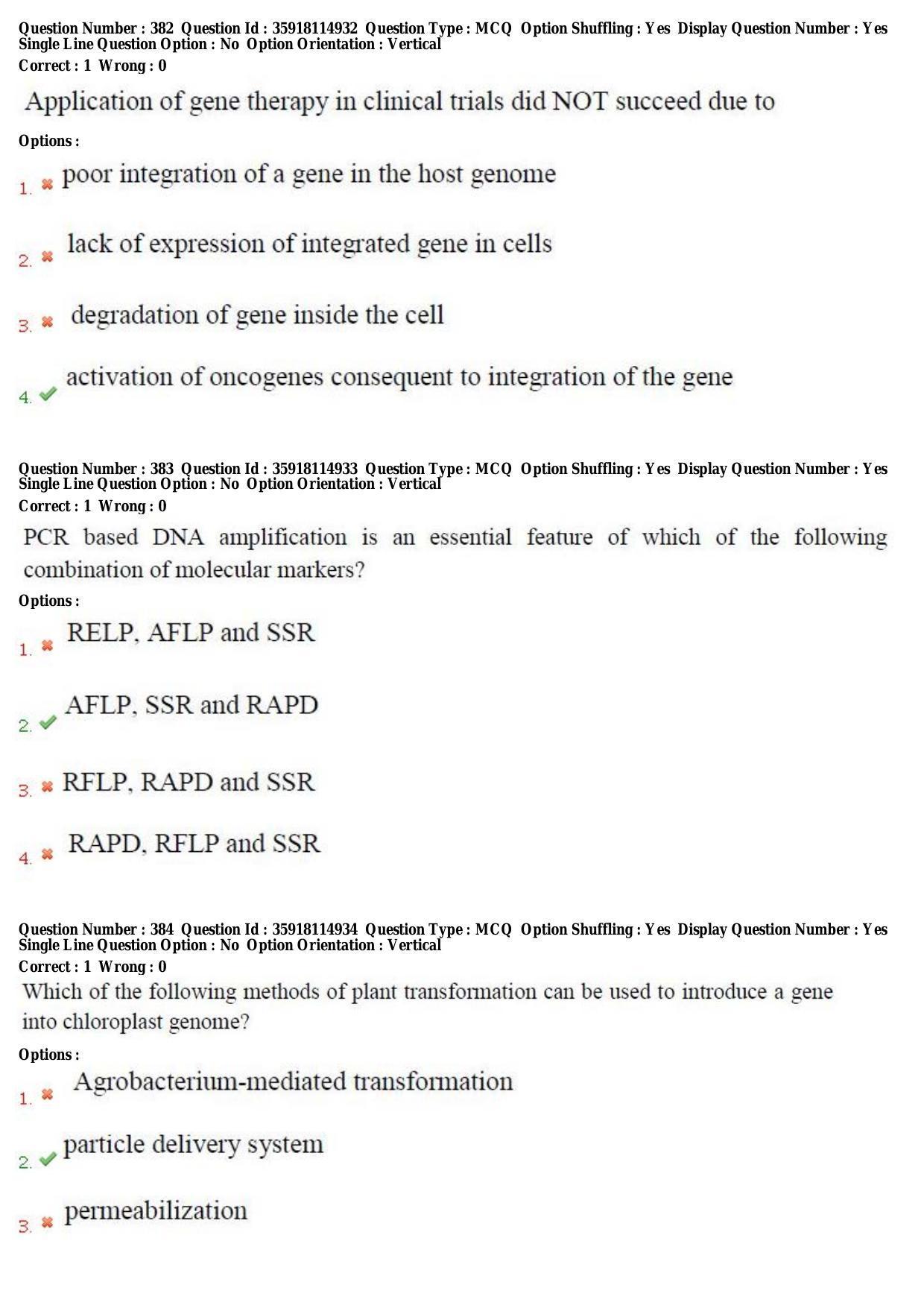 TS CPGET 2018 M.Sc. BCBTESFSGM (Shift 2) Question Paper with Answer Key - Page 189