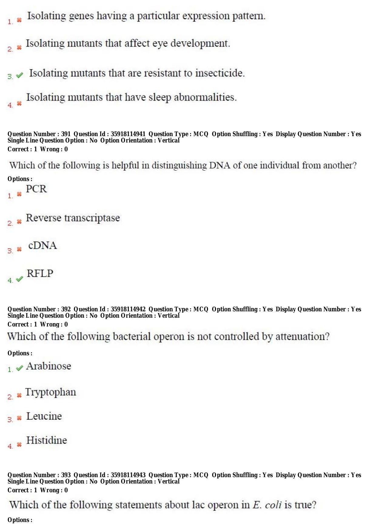 TS CPGET 2018 M.Sc. BCBTESFSGM (Shift 2) Question Paper with Answer Key - Page 192