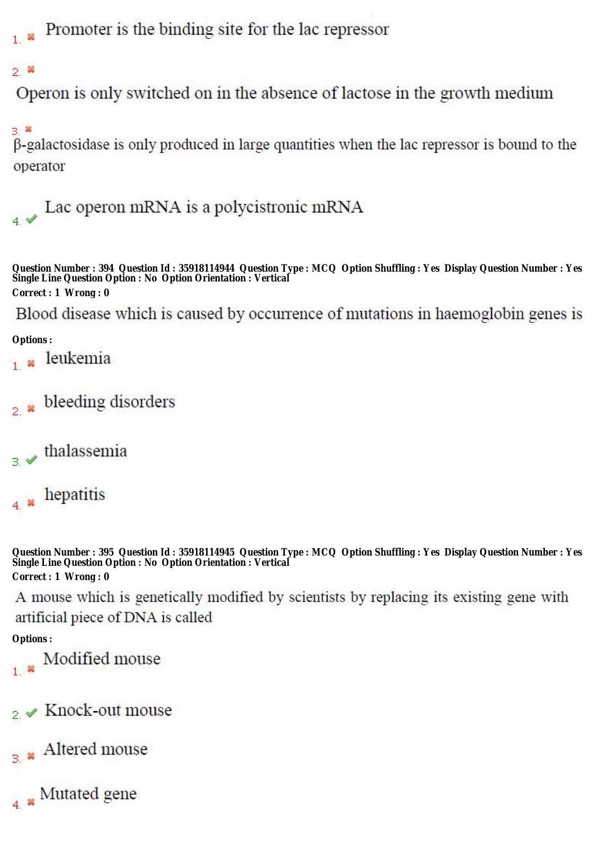 TS CPGET 2018 M.Sc. BCBTESFSGM (Shift 2) Question Paper with Answer Key - Page 193