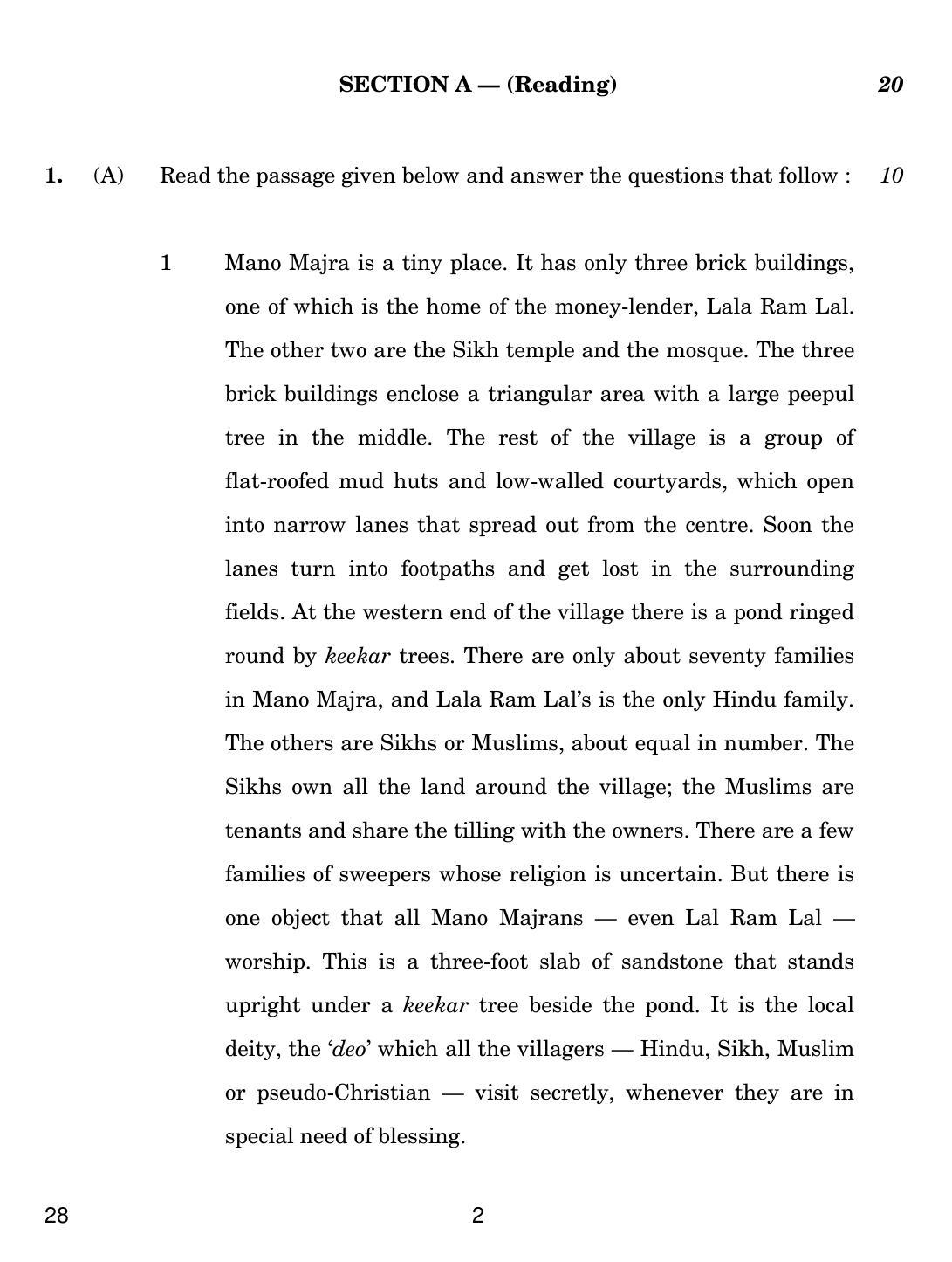 CBSE Class 12 28 English Elective N 2019 Question Paper - Page 2