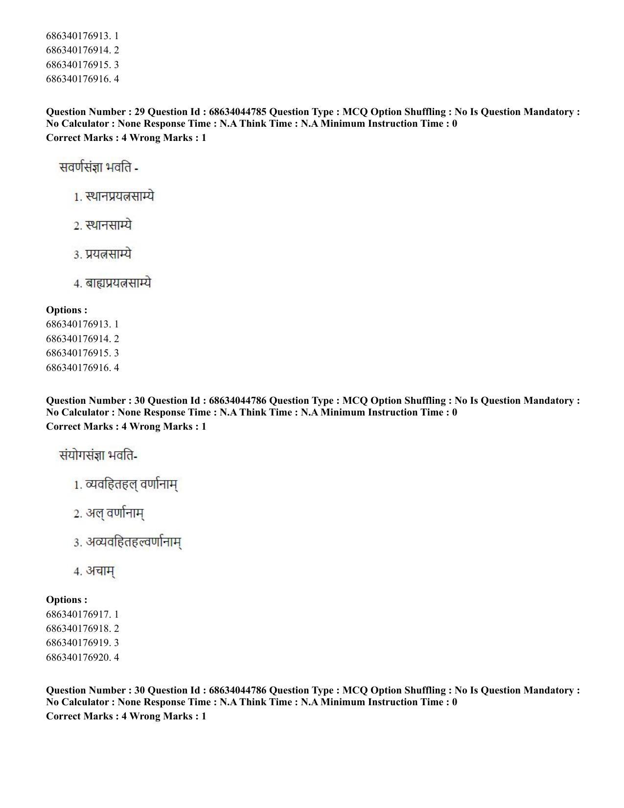 CUET PG 2023: ACQP26 – Vyakarana & Sabdabodha Systems (Hin)- Shift 3 (30-06-2023) Question Paper - Page 45