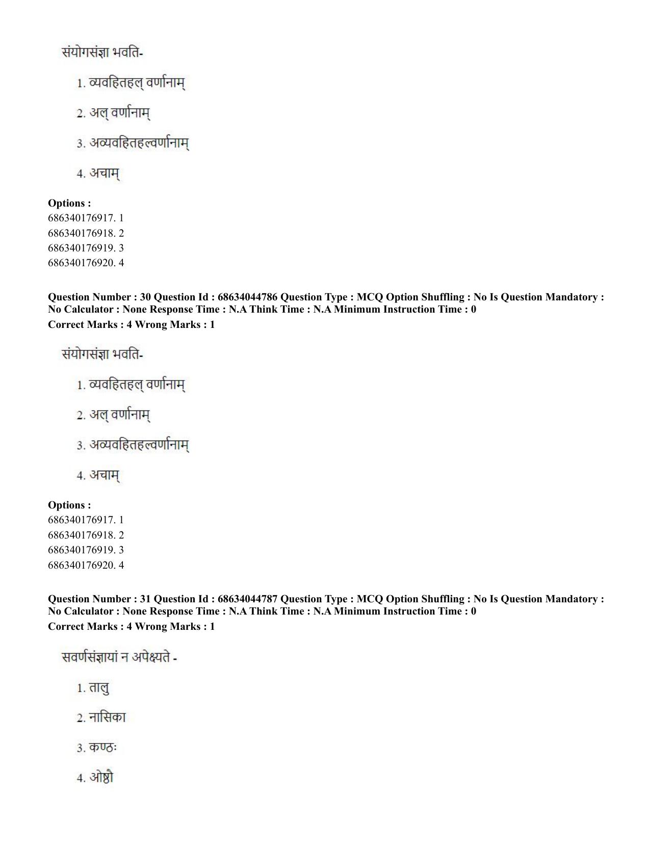 CUET PG 2023: ACQP26 – Vyakarana & Sabdabodha Systems (Hin)- Shift 3 (30-06-2023) Question Paper - Page 46