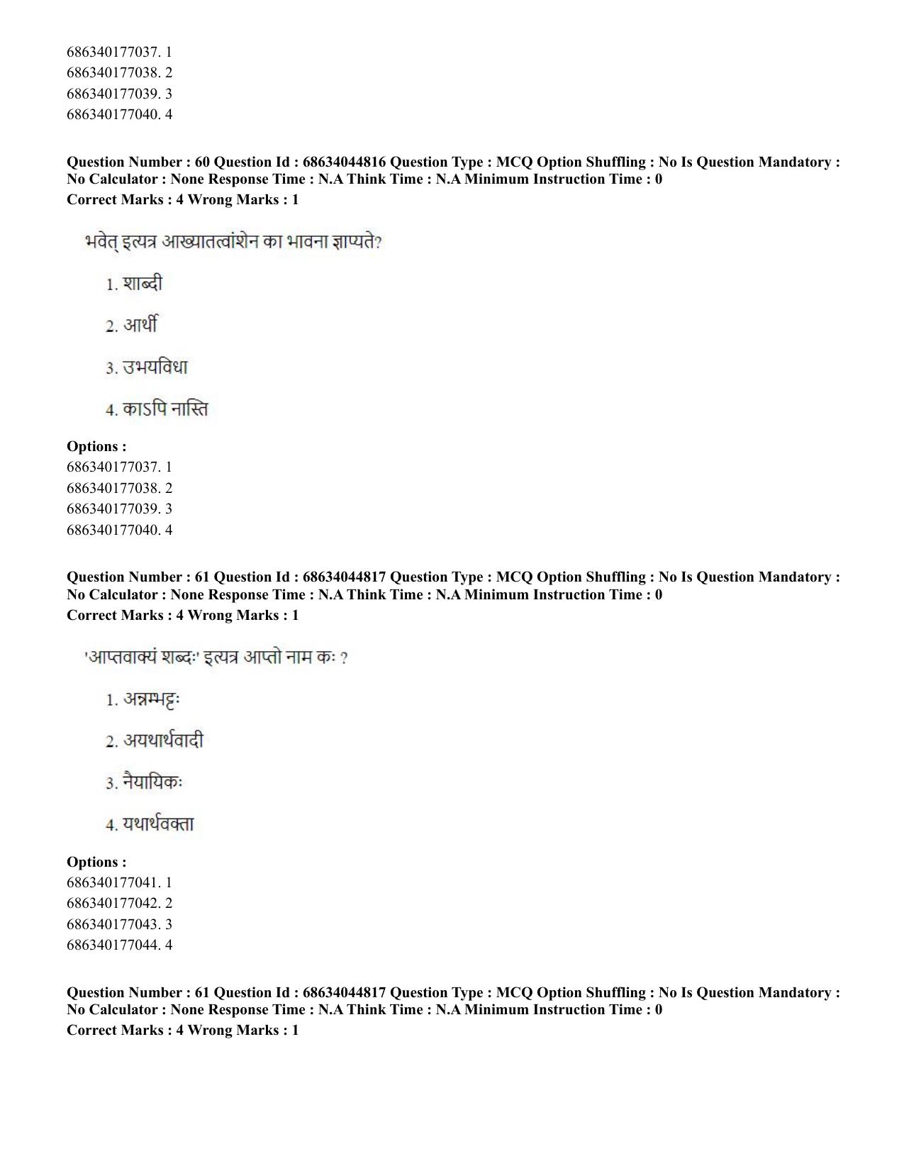 CUET PG 2023: ACQP26 – Vyakarana & Sabdabodha Systems (Hin)- Shift 3 (30-06-2023) Question Paper - Page 83