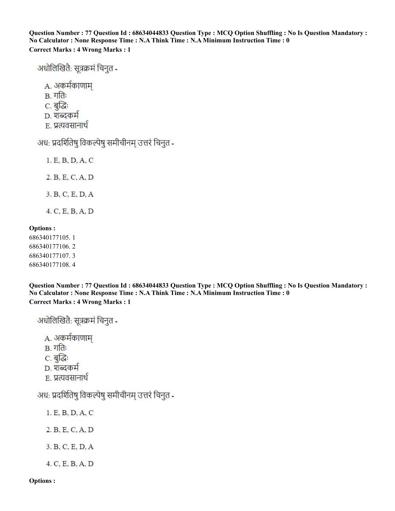 CUET PG 2023: ACQP26 – Vyakarana & Sabdabodha Systems (Hin)- Shift 3 (30-06-2023) Question Paper - Page 108