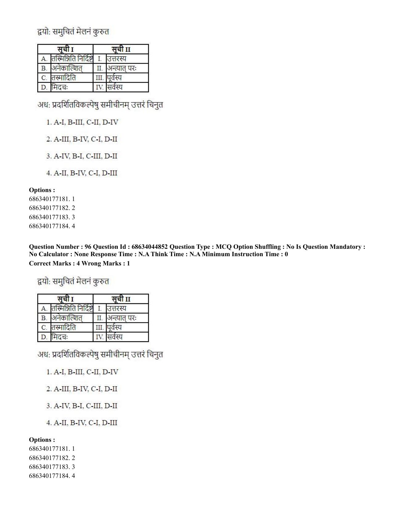 CUET PG 2023: ACQP26 – Vyakarana & Sabdabodha Systems (Hin)- Shift 3 (30-06-2023) Question Paper - Page 140