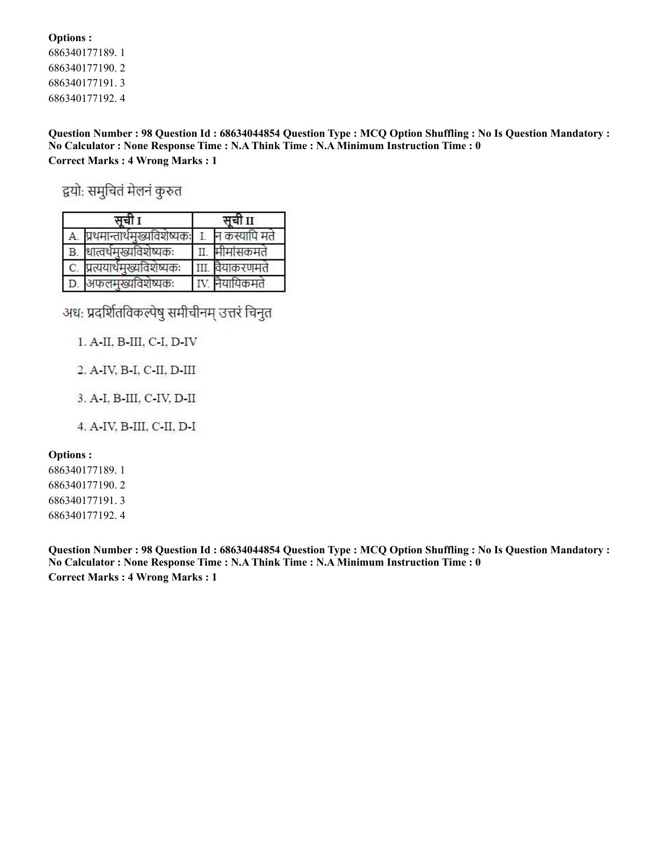 CUET PG 2023: ACQP26 – Vyakarana & Sabdabodha Systems (Hin)- Shift 3 (30-06-2023) Question Paper - Page 143