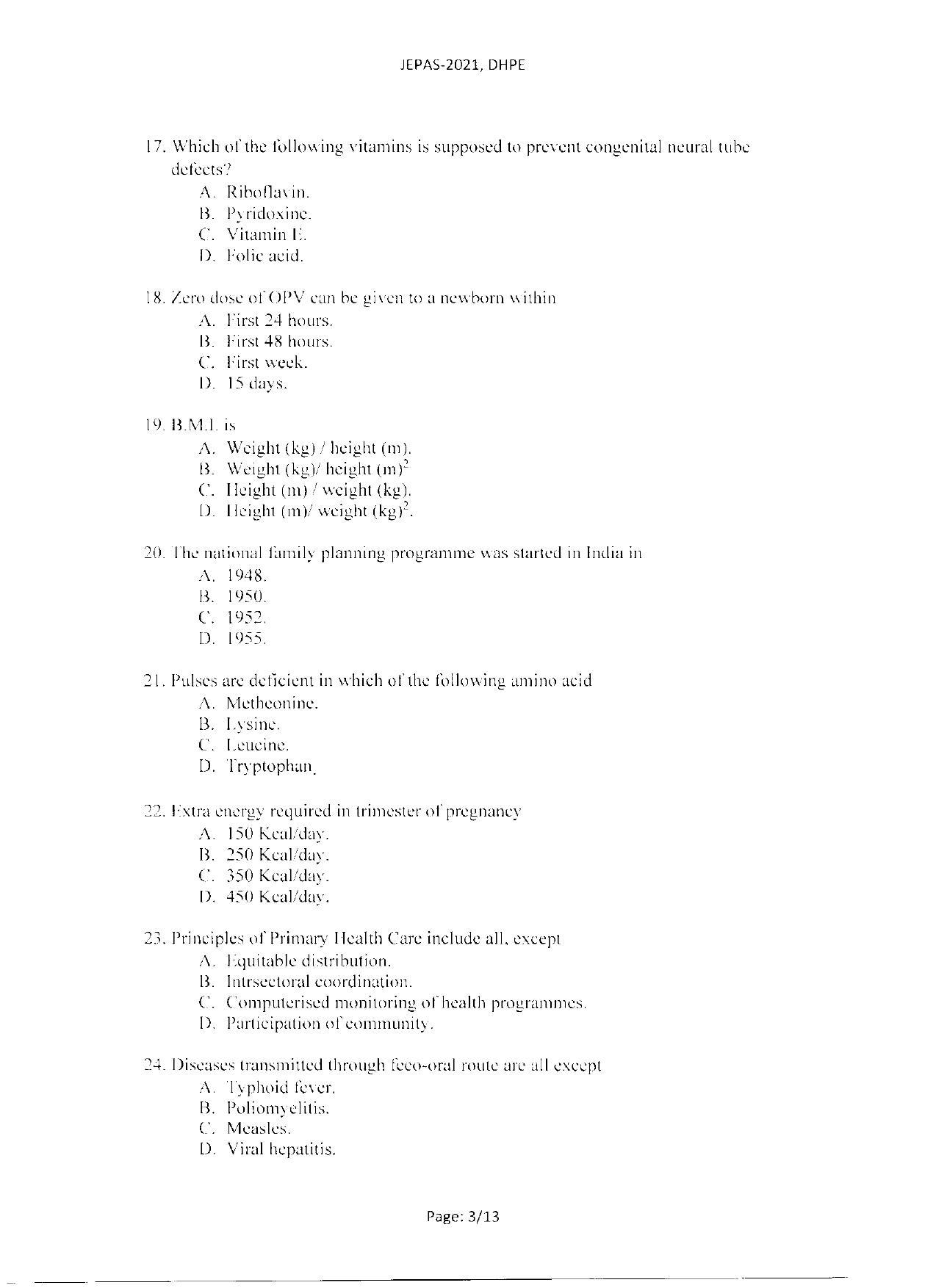 WBJEEB JEMAS (PG) 2021 DHPE Question Paper - Page 5
