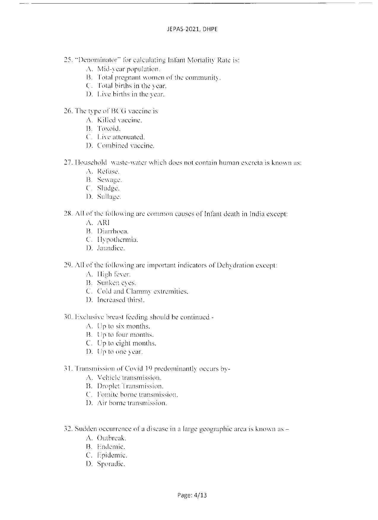 WBJEEB JEMAS (PG) 2021 DHPE Question Paper - Page 6
