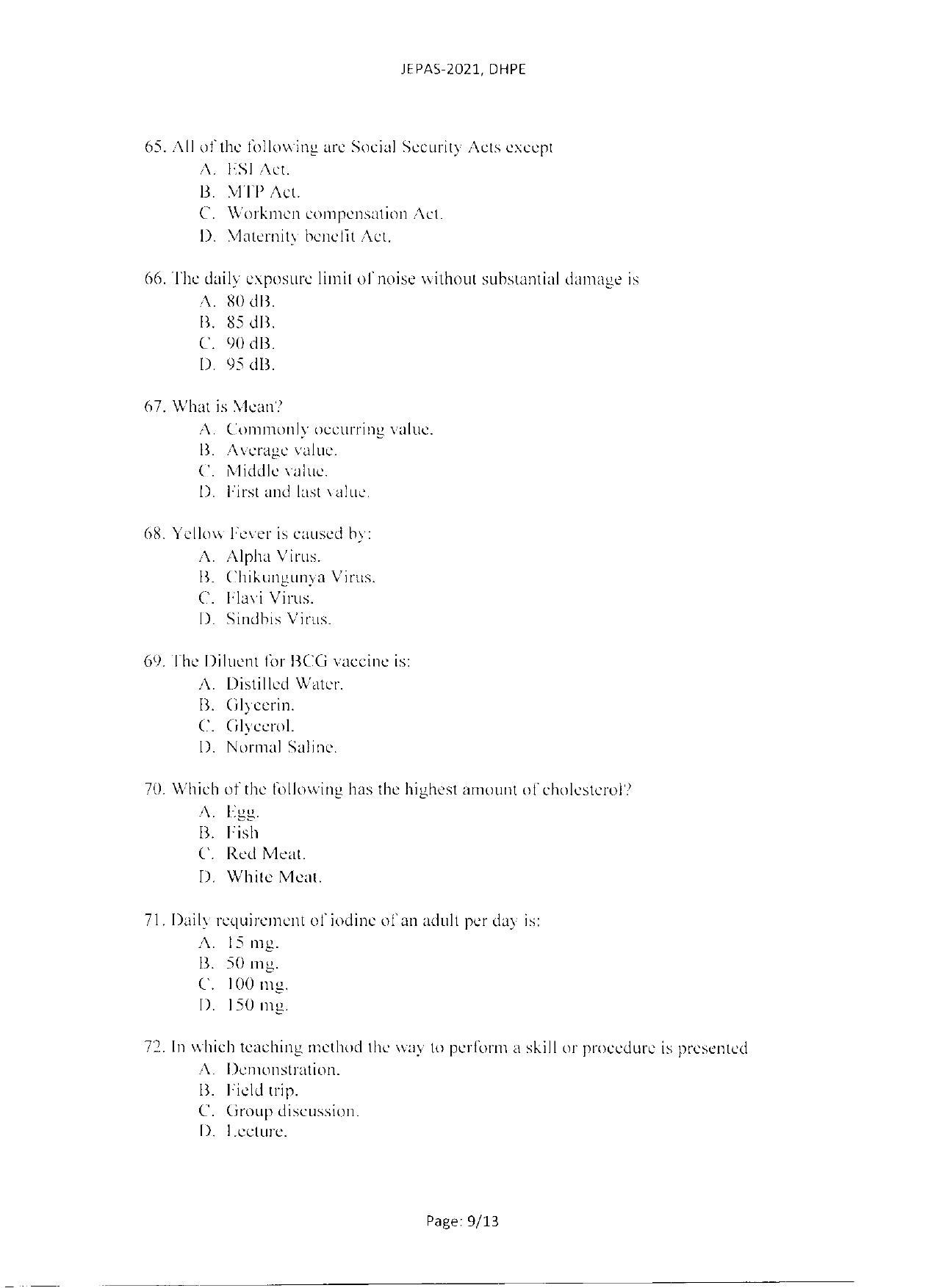 WBJEEB JEMAS (PG) 2021 DHPE Question Paper - Page 11