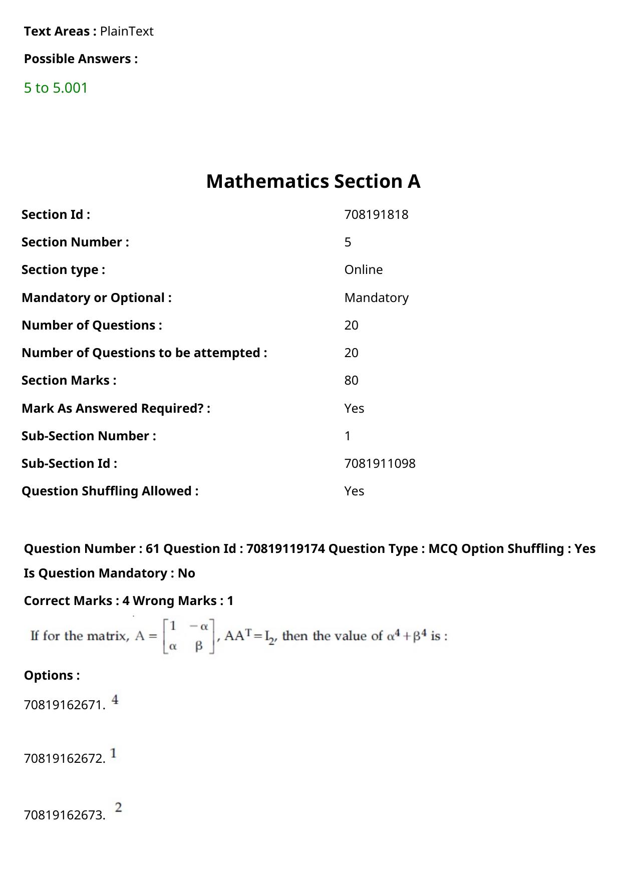 JEE Mains 2021: BTech Gujarati (Shift 2) 25-02-2021 Question Paper - Page 69