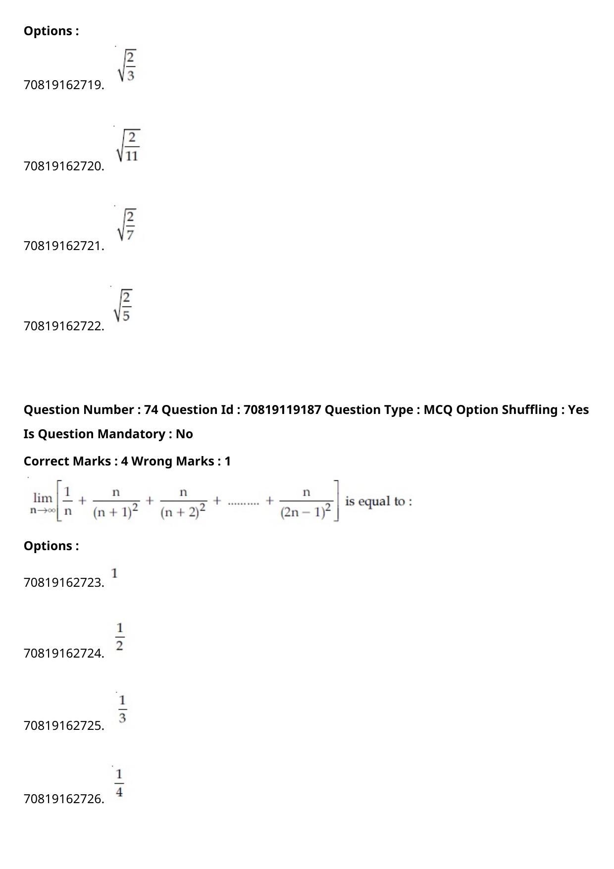 JEE Mains 2021: BTech Gujarati (Shift 2) 25-02-2021 Question Paper - Page 84