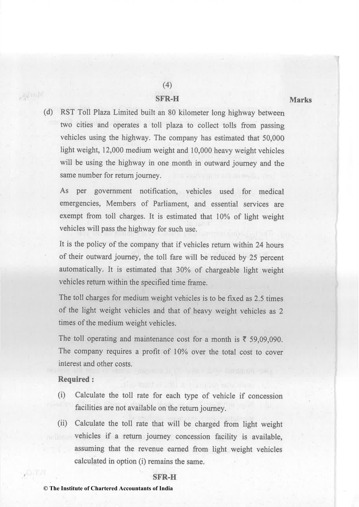 CA Inter May 2023 Question Paper - Paper 3 – Cost and Management Accounting - Page 4